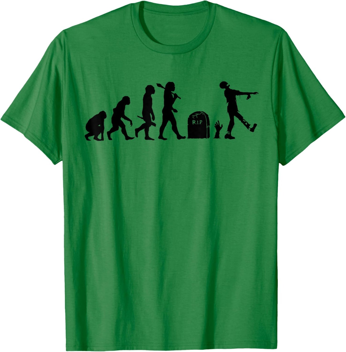 Zombie Evolution Funny Evolution of the Zombie T-Shirt - T-Shirt | Irish Green