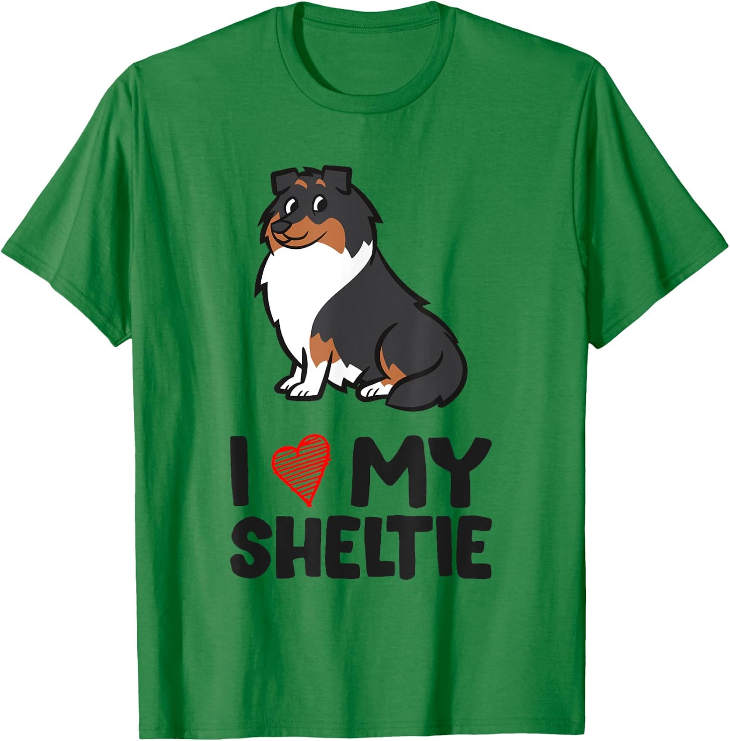 Sheltie Dog I Love My Sheltie Women Kids T-Shirt - T-Shirt | Irish Green