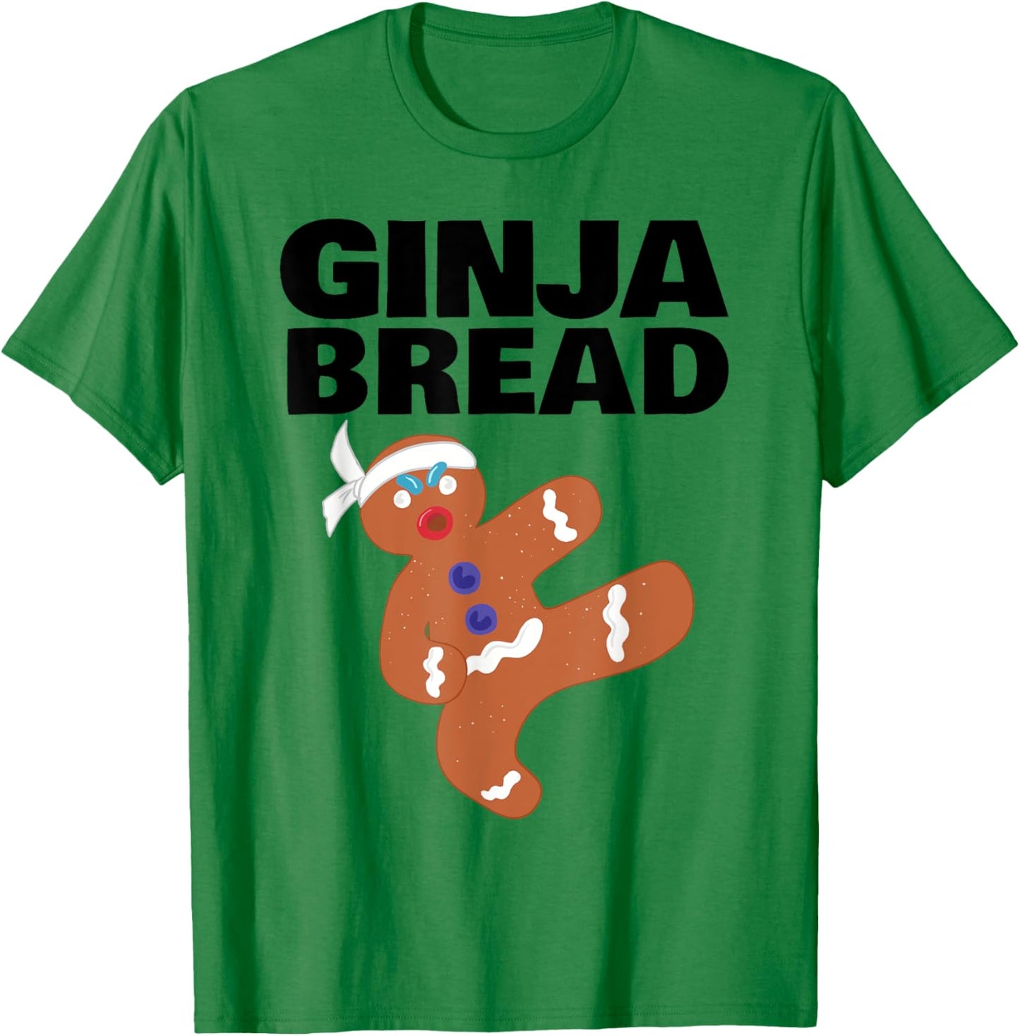 Ginja Bread Man Funny Ninja Gingerbread Man T-Shirt - T-Shirt | Irish Green