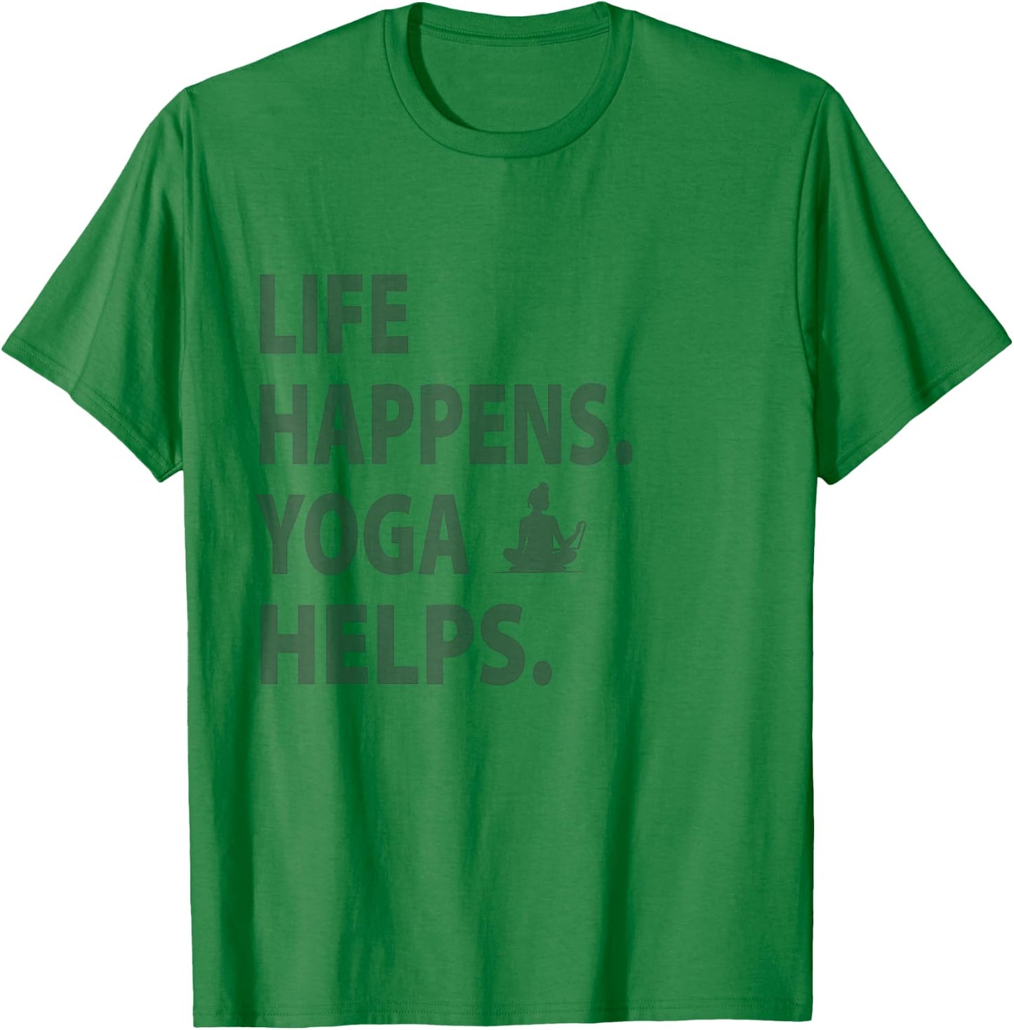 life happens yoga helps , Small, Grey T-Shirt - T-Shirt | Irish Green