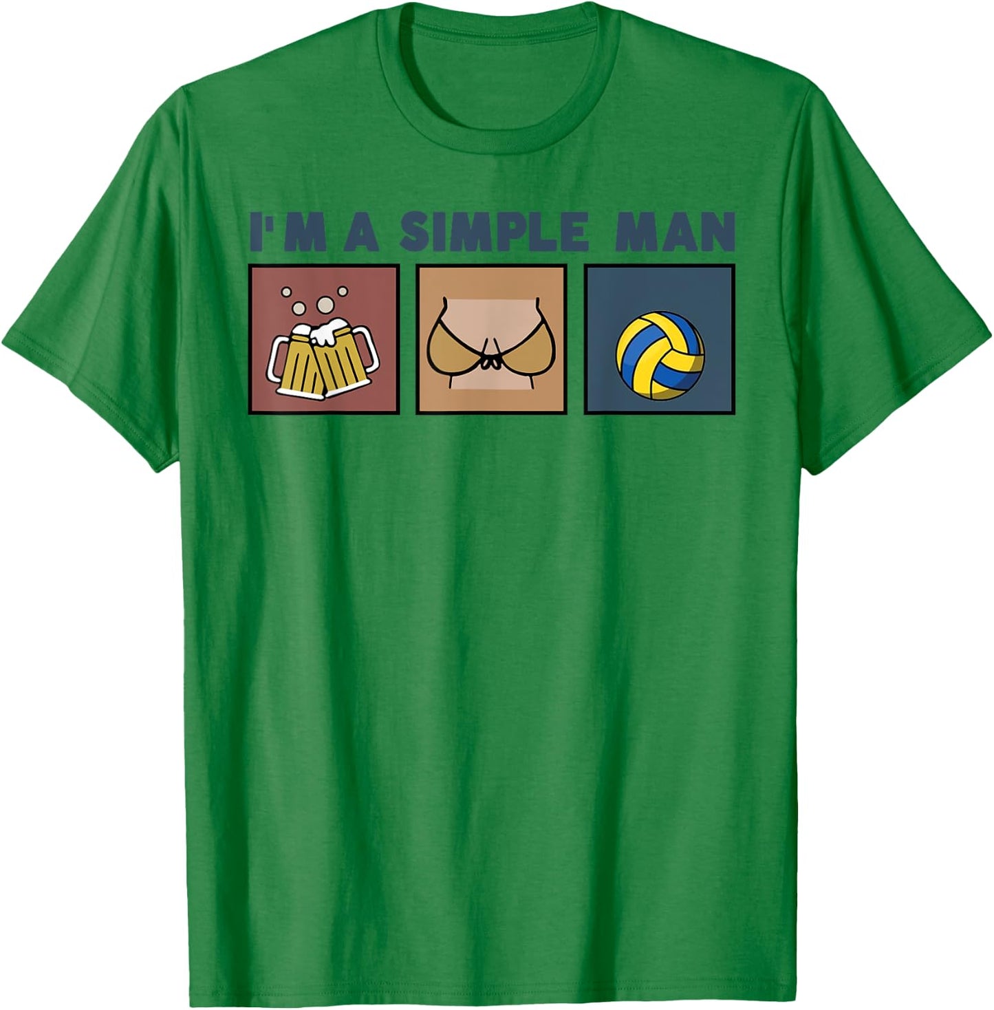 I'm A Simple Man Beer Boobs Volleyball T-Shirt - T-Shirt | Irish Green