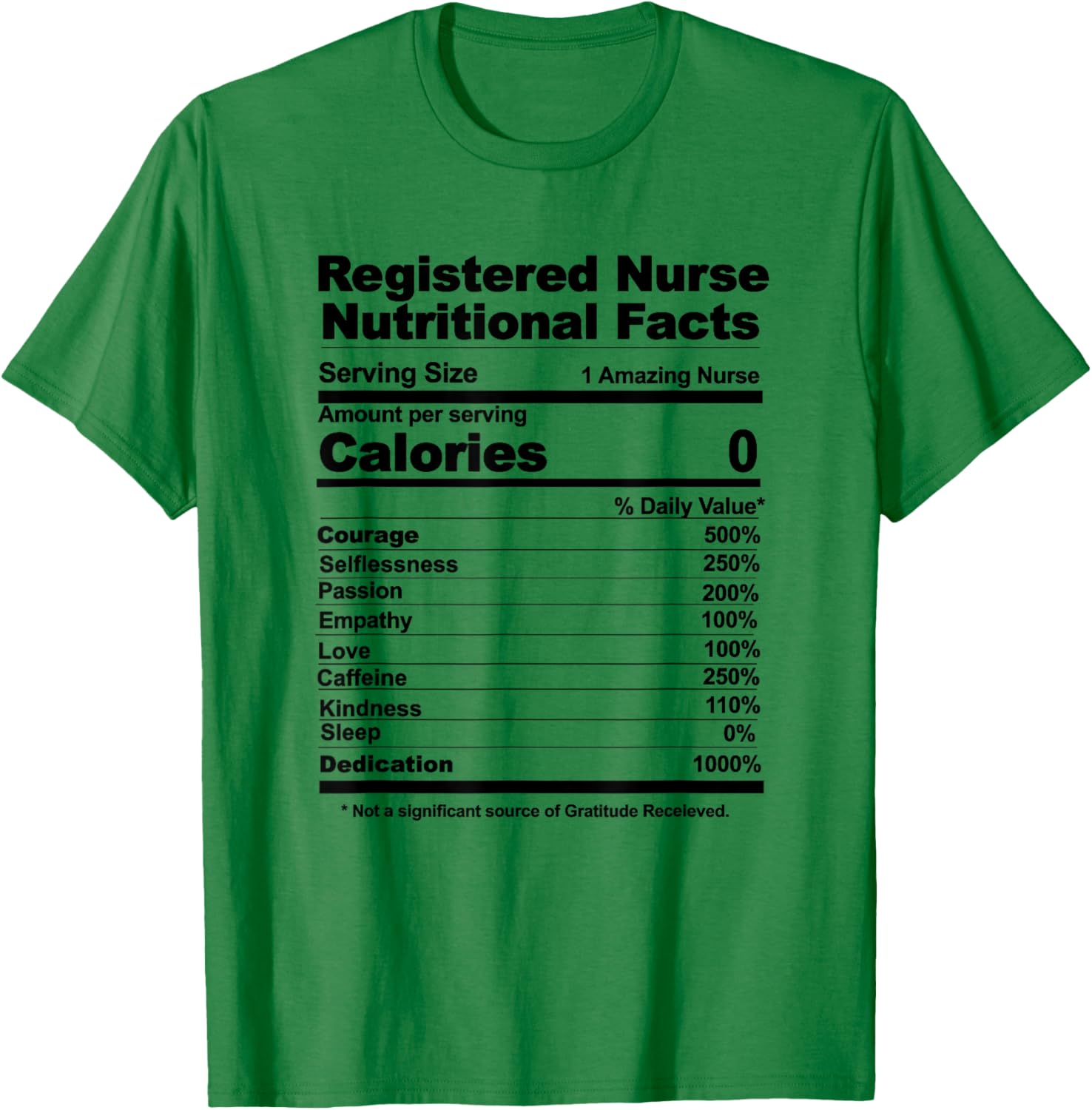 Registered Nurse nutritional facts T-Shirt - T-Shirt | Irish Green