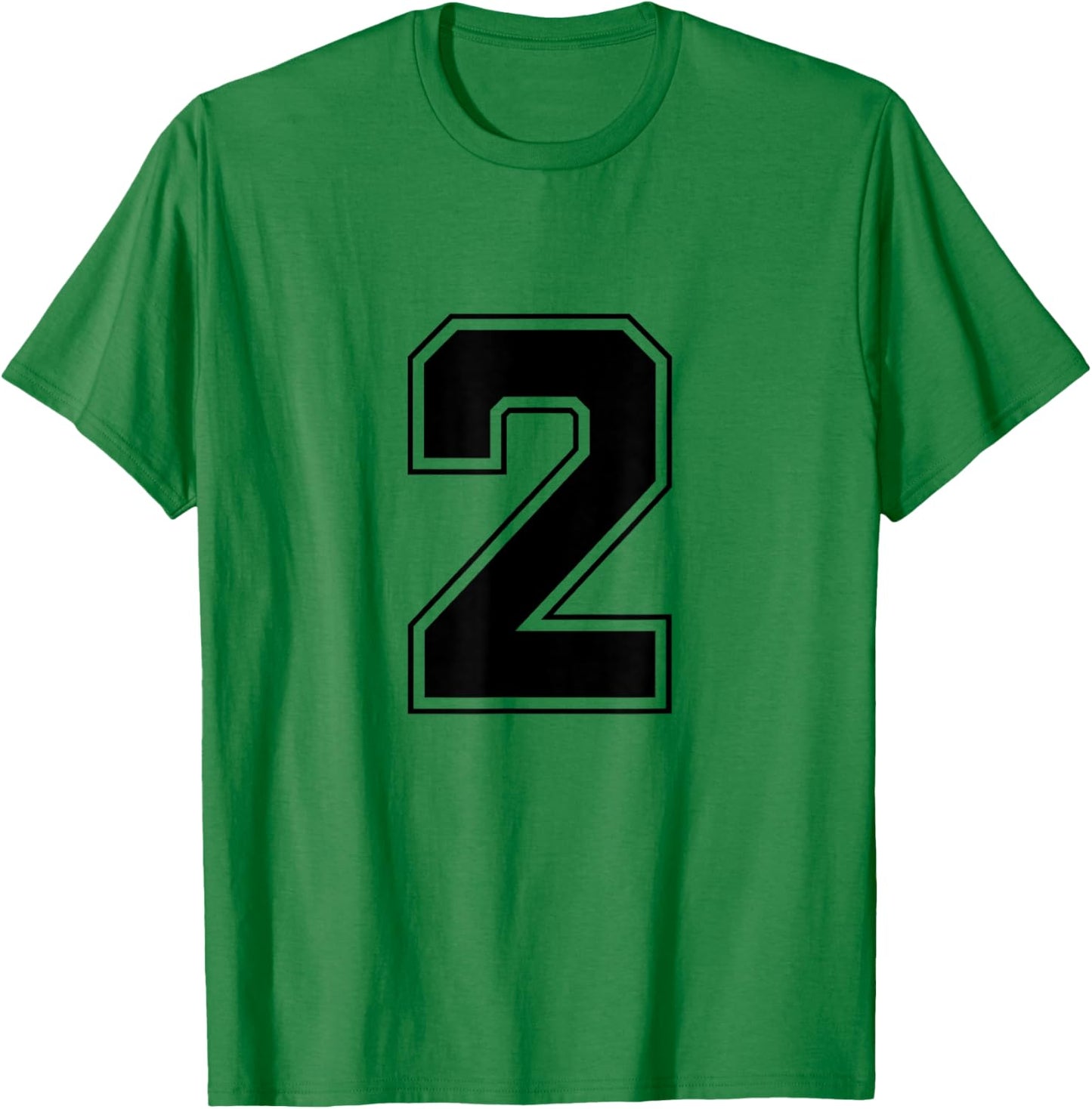 Number 2 Big Bold Capital Varsity Alphabet Monogram T-Shirt - T-Shirt | Irish Green