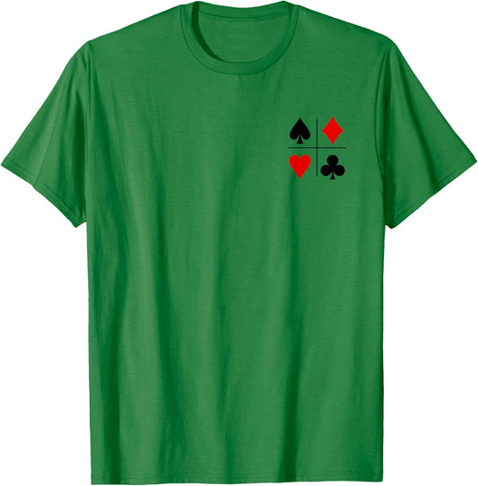 Diamonds Spades Hearts Clubs Playing Card Suits Poker T-Shirt - T-Shirt | Irish Green
