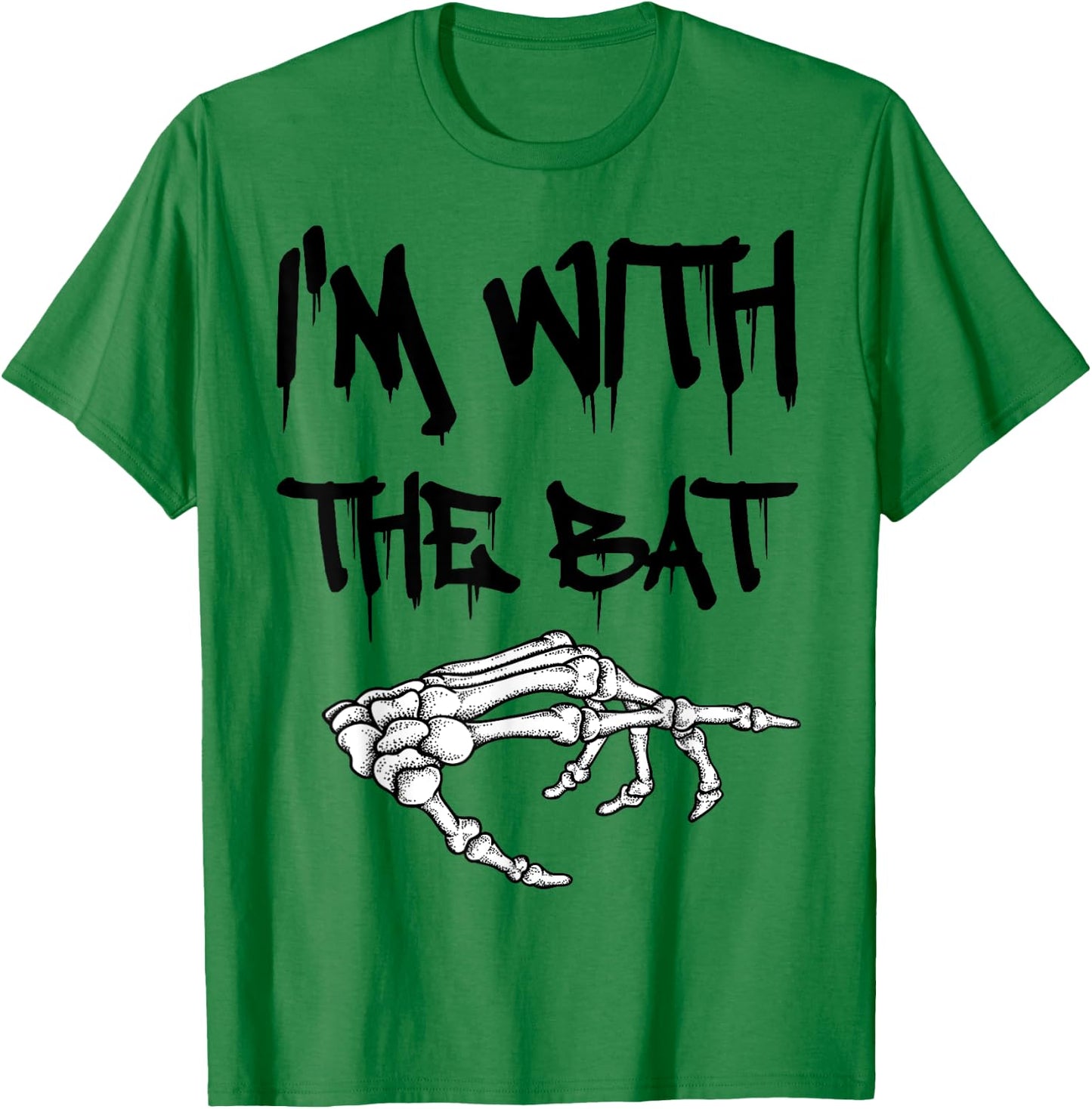 I'm with the bat funny matching couple costume Halloween T-Shirt - T-Shirt | Irish Green