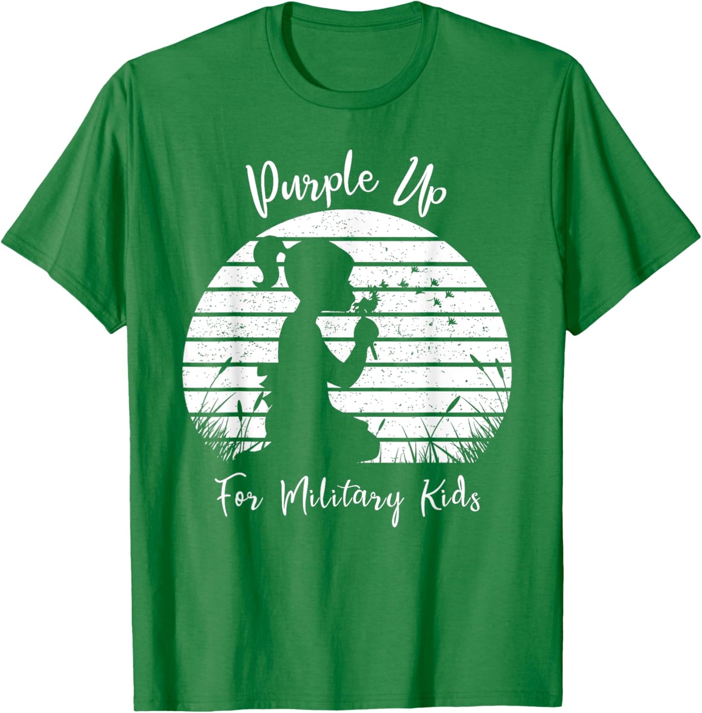 Dandelion Purple Up For Military Kids Month Army Child T-Shirt - T-Shirt | Irish Green