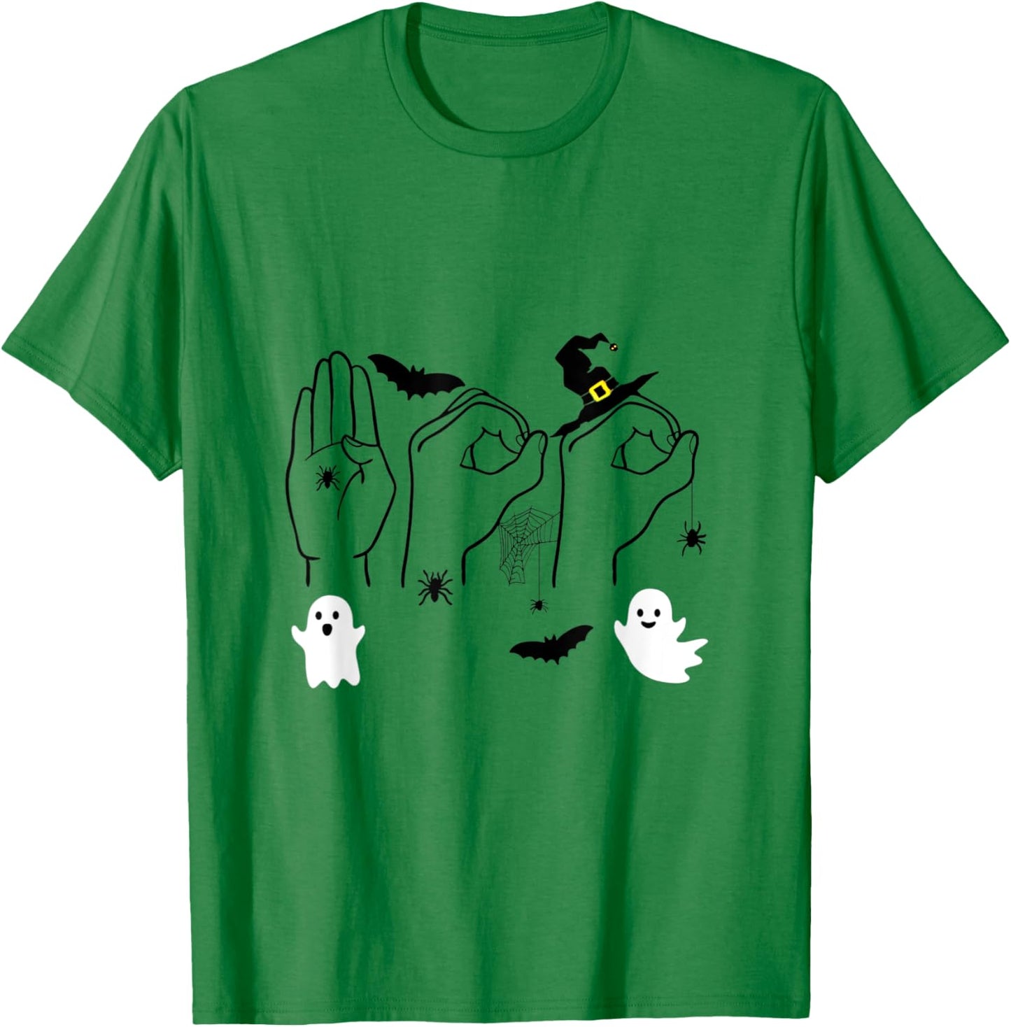 Boo ASL American Sign Language Halloween Costume T-Shirt - T-Shirt | Irish Green