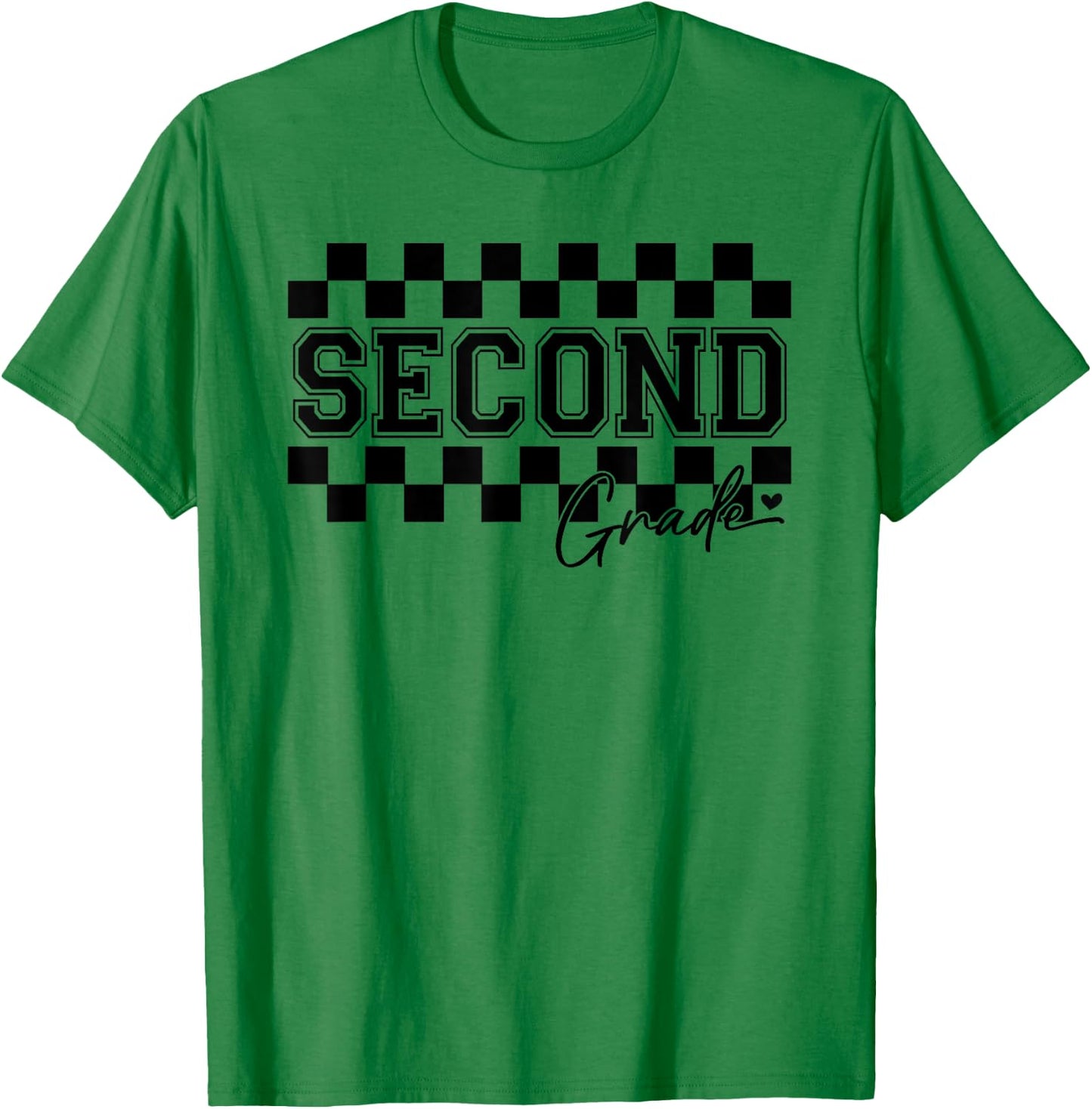 Second Grade Checkered Teacher 1st Day Back to School Women T-Shirt - T-Shirt | Irish Green
