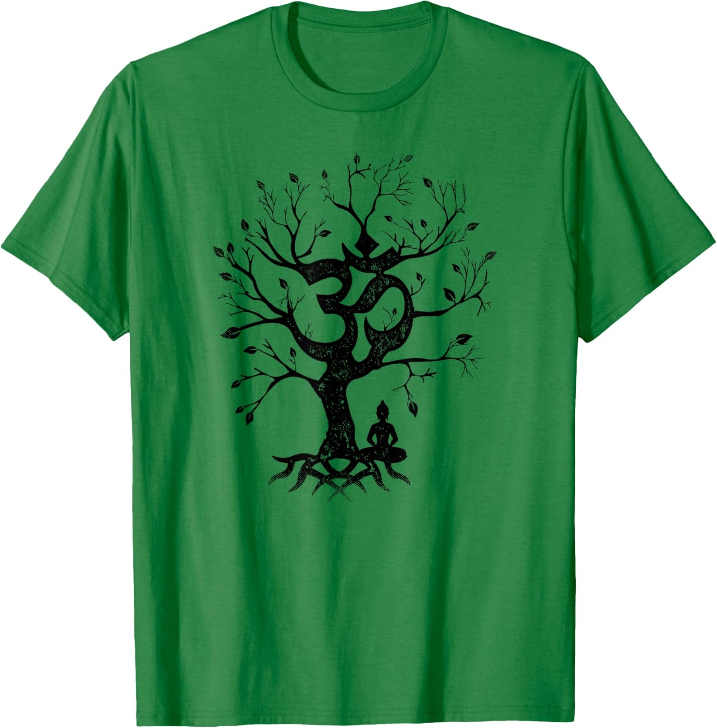Tree of Life and Ohm Symbol Design or Men Om T-Shirt - T-Shirt | Irish Green