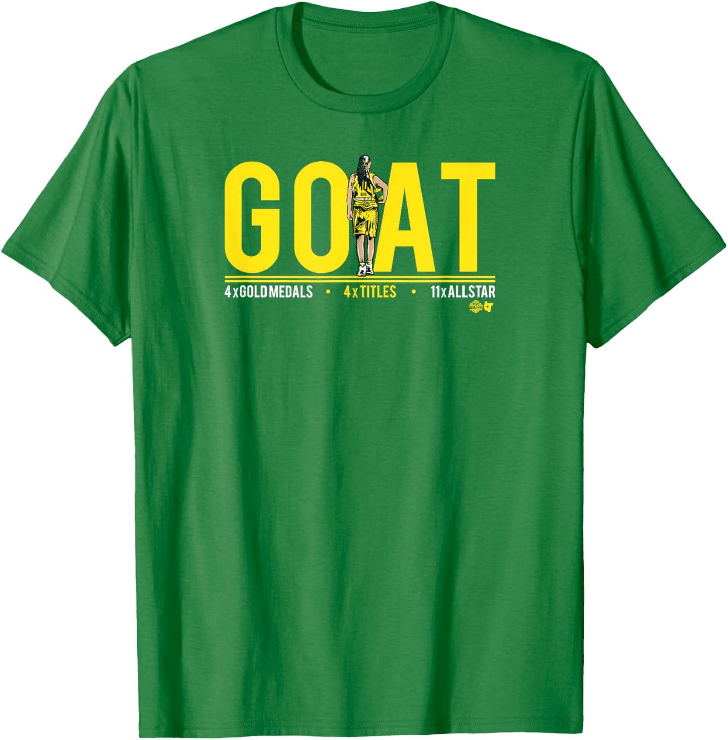 Sue Bird - GOAT - Seattle Basketball T-Shirt - T-Shirt | Irish Green