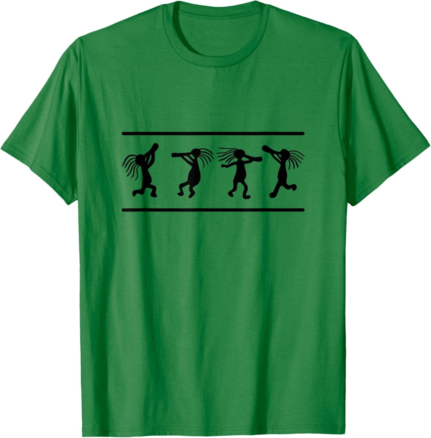 Native American Merchandise Kokopelli Dance - , Grey, Small, Short Sleeve T-Shirt - T-Shirt | Irish Green