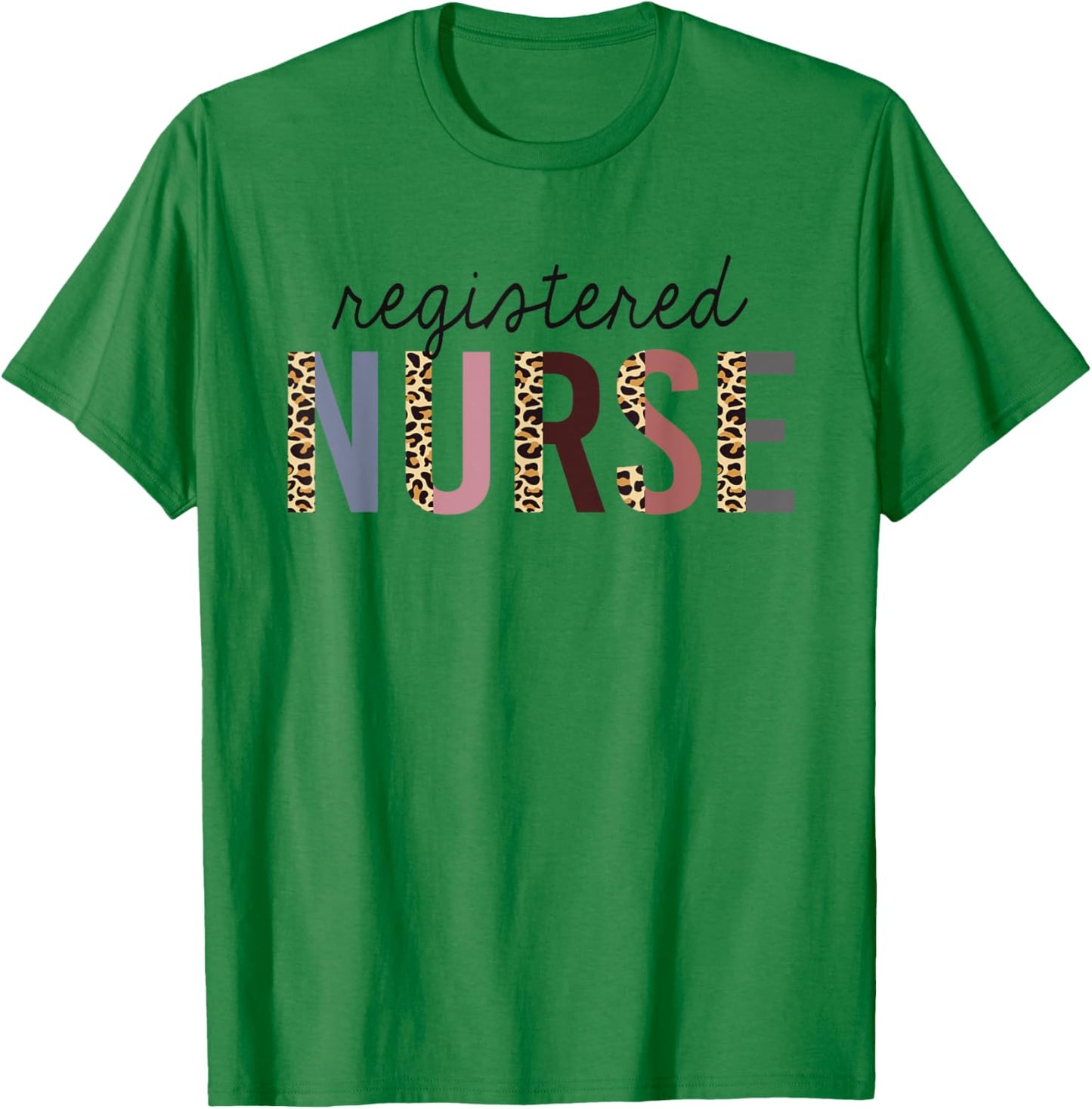 RN Nurse Leopard Print Registered Nurse Nursing School Women T-Shirt - T-Shirt | Irish Green