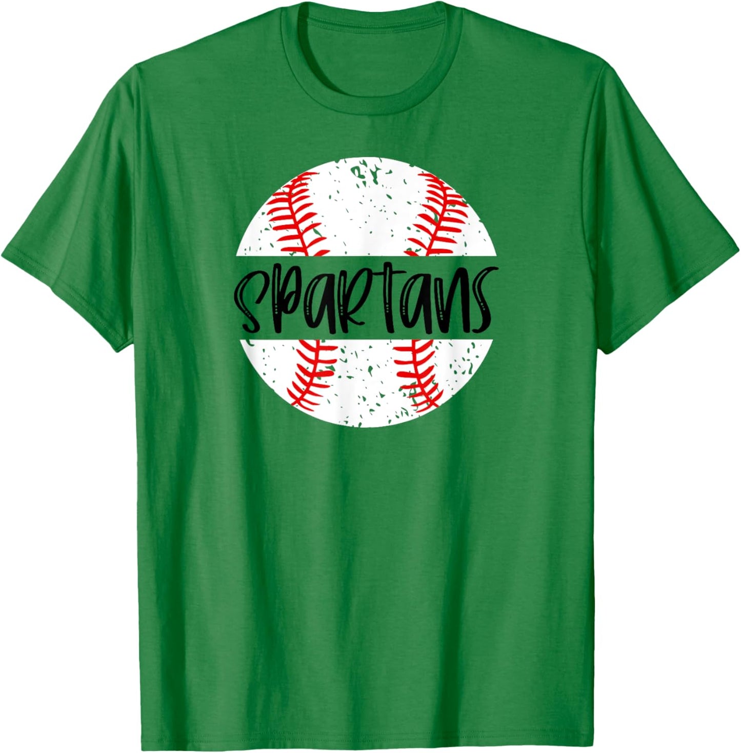 Spartans Baseball Team Mascot School Spirit Game Day T-Shirt - T-Shirt | Irish Green