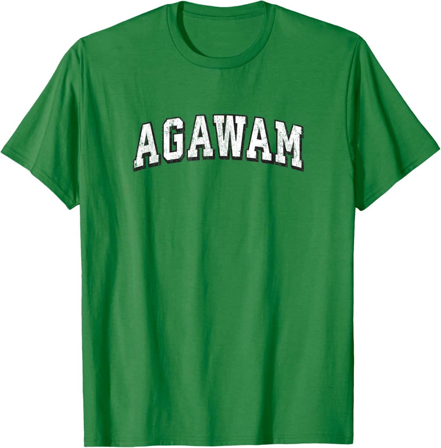 Agawam Massachusetts Vintage Athletic Sports B&W Print T-Shirt - T-Shirt | Irish Green