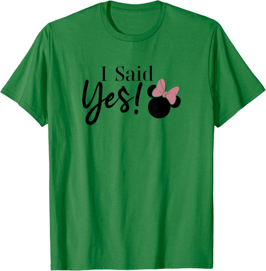 Disney Mickey & Friends Minnie Mouse I Said Yes V2 T-Shirt - T-Shirt | Irish Green