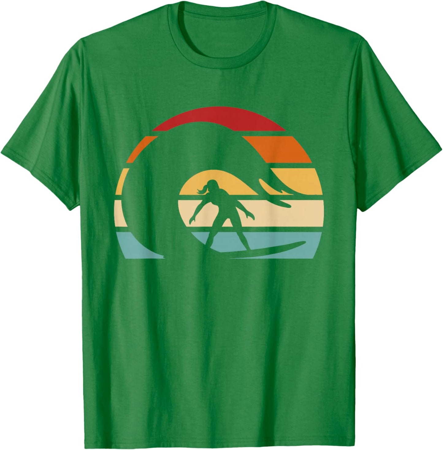 Hobby Surf Surfboard Surfer Water Sport Retro Girl Surfing T-Shirt - T-Shirt | Irish Green