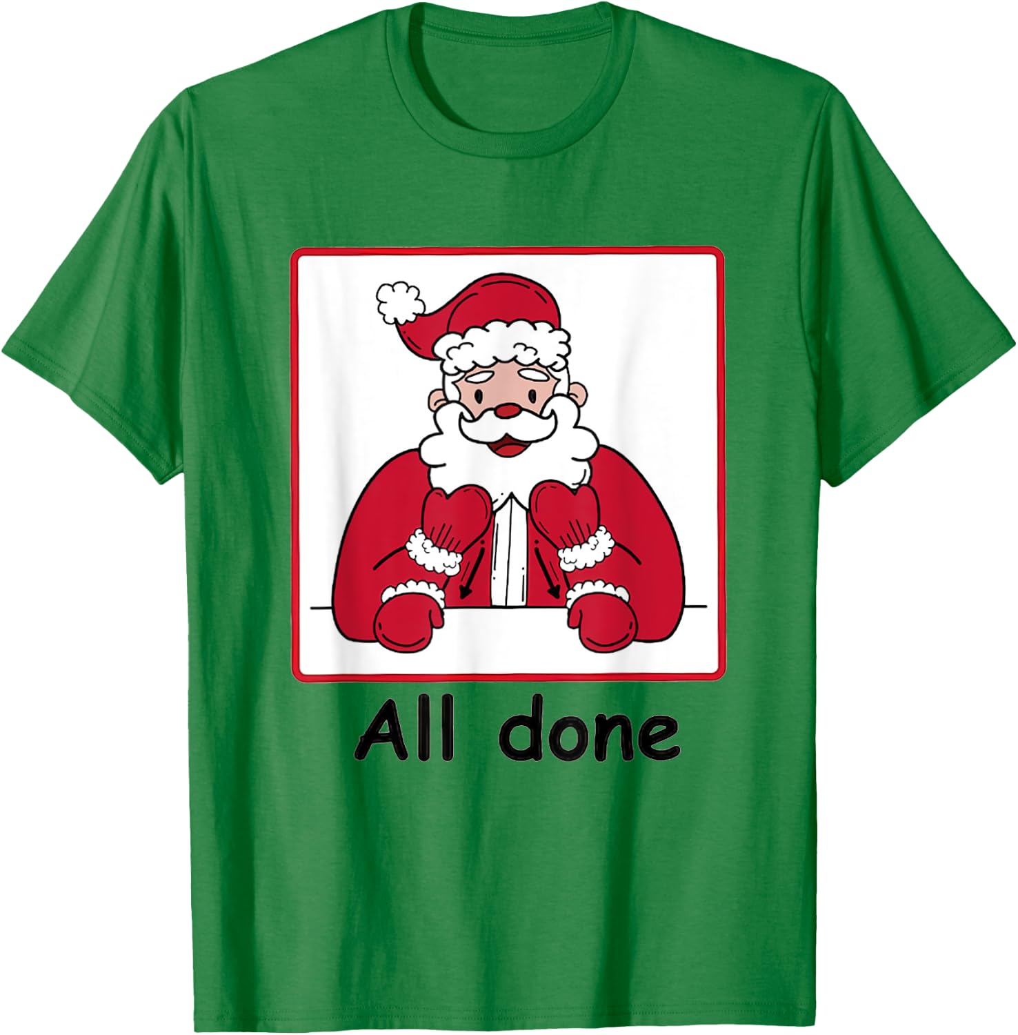Retro All Done Christmas Special Ed Teacher Team Santa Women T-Shirt - T-Shirt | Irish Green