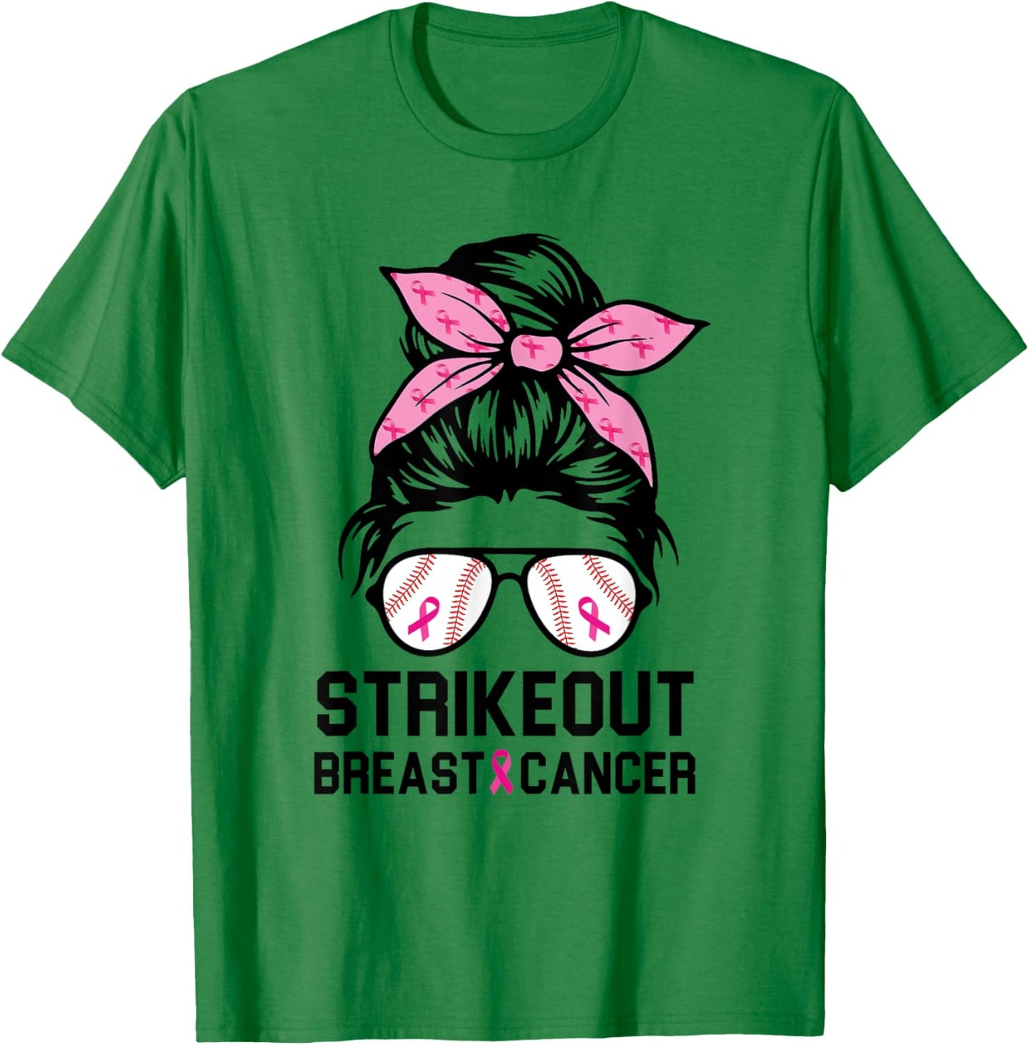 Strike Out Breast Cancer Awareness Baseball Mom Women T-Shirt - T-Shirt | Irish Green