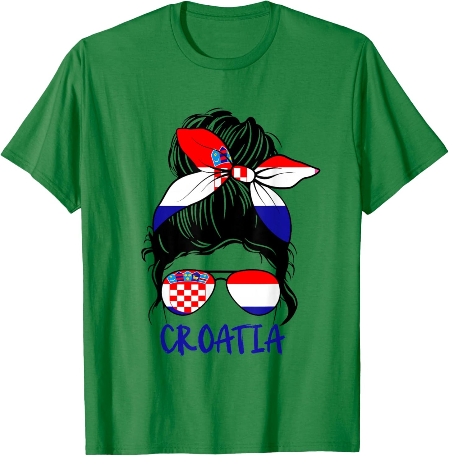 Croatian Girl Croatian Woman Proud Croatia Flag Hrvatska T-Shirt - T-Shirt | Irish Green