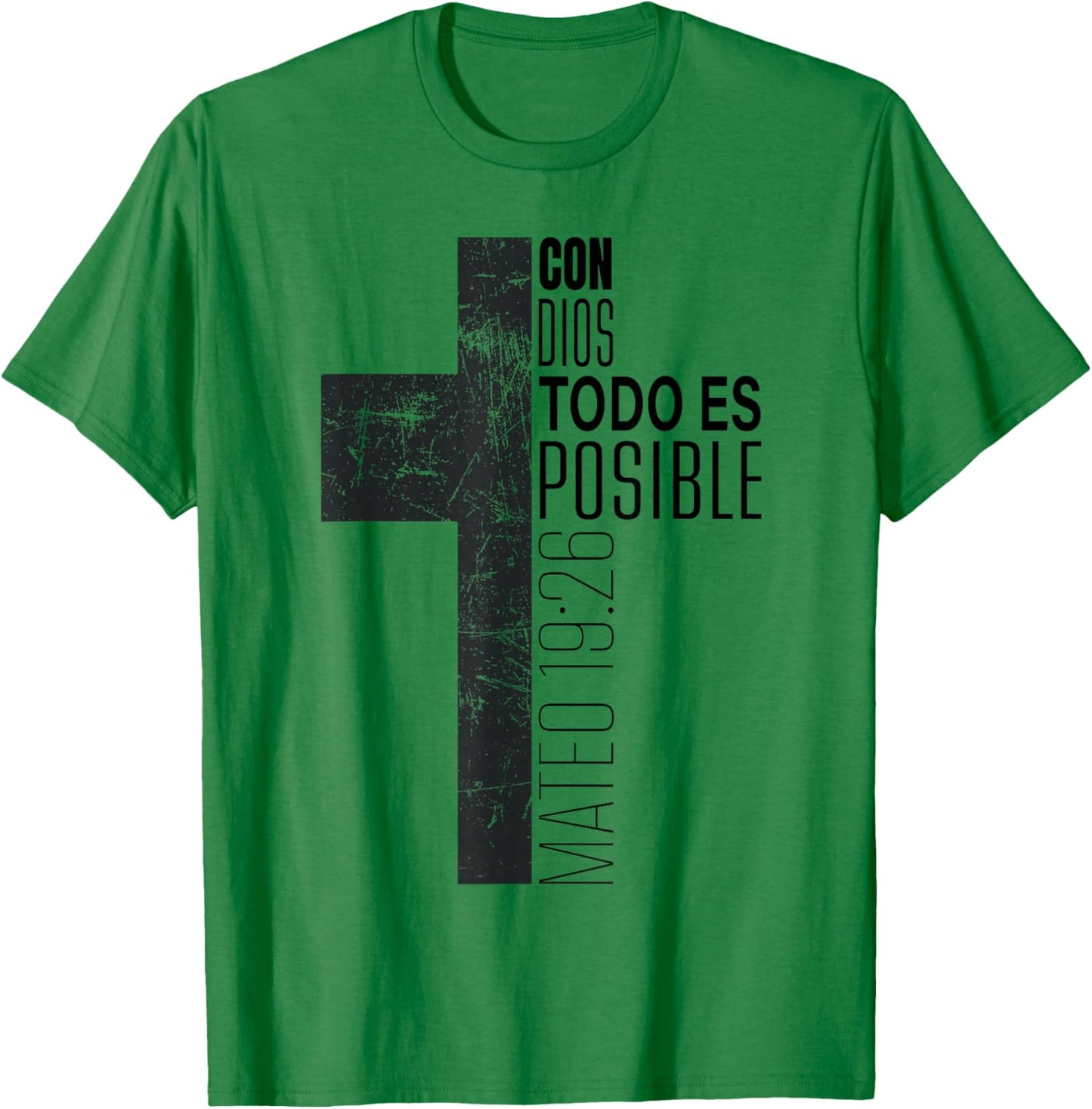 Con Dios Todo Es Posible Christian Spanish Bible Verse Gifts T-Shirt - T-Shirt | Irish Green