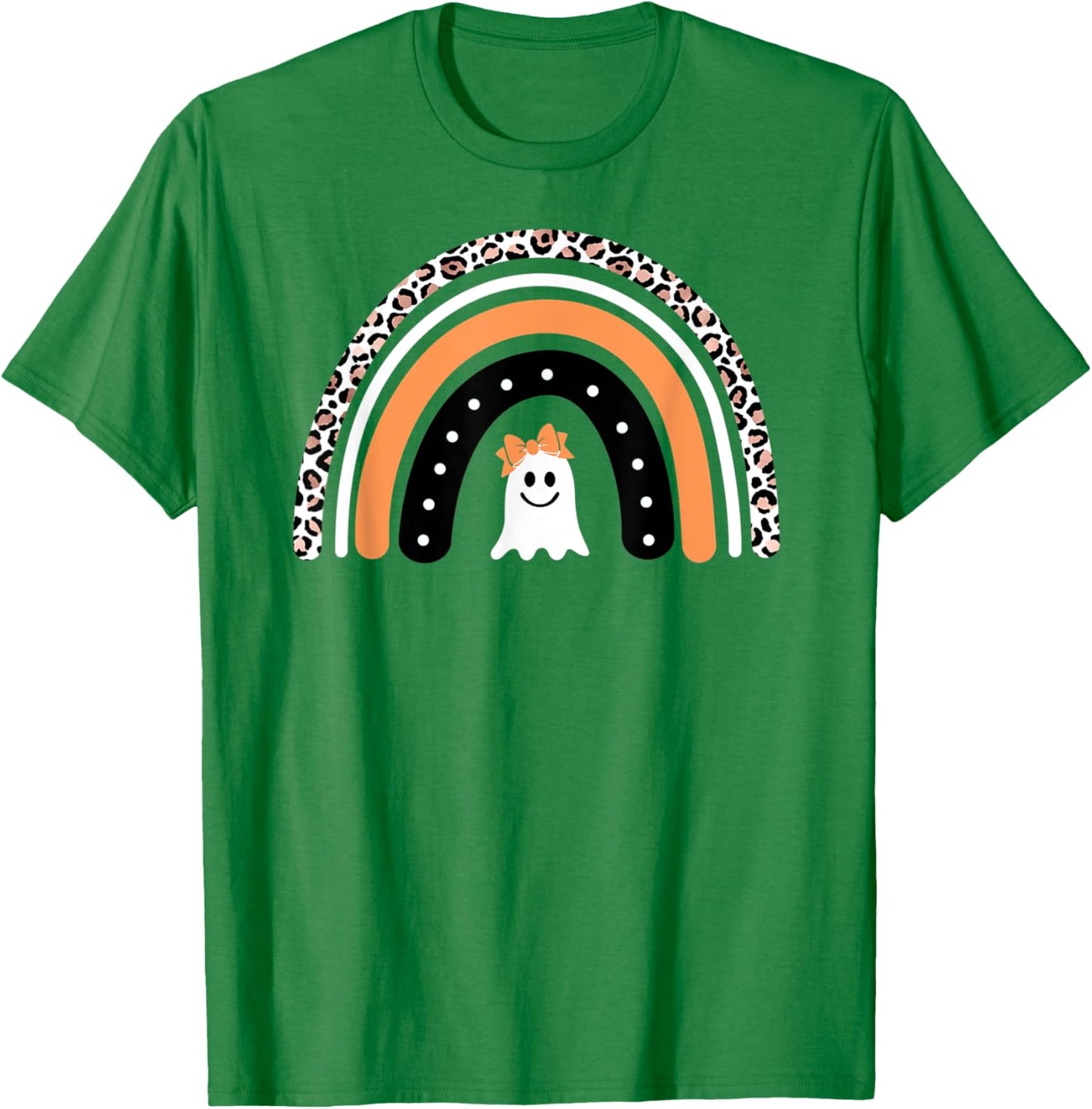 Mommy and Me Leopard Ghost Rainbow Halloween T-Shirt - T-Shirt | Irish Green