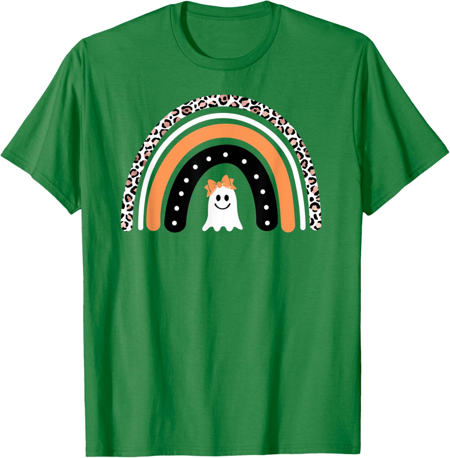 Mommy and Me Leopard Ghost Rainbow Halloween T-Shirt - T-Shirt | Irish Green