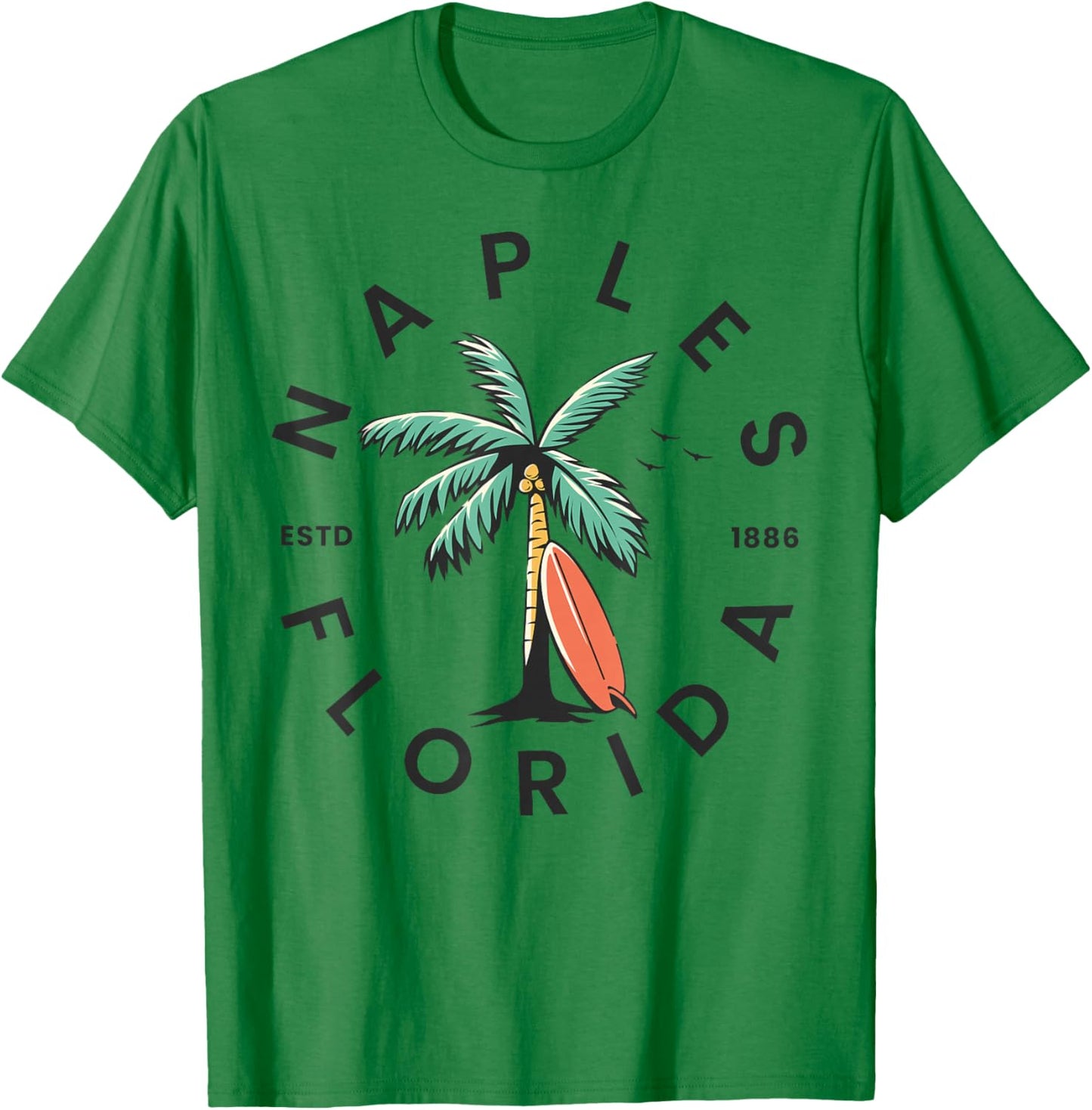 Naples Florida Beach Surf Summer Vacation T-Shirt - T-Shirt | Irish Green