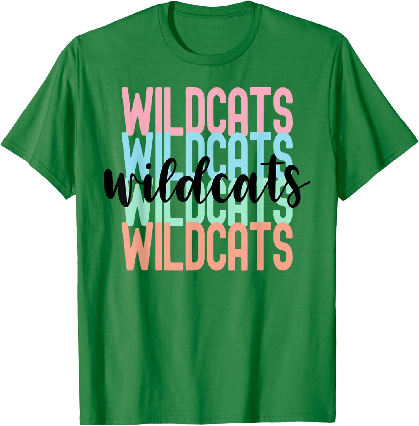 Wildcats Team Mascot School Spirit Game Night T-Shirt - T-Shirt | Irish Green