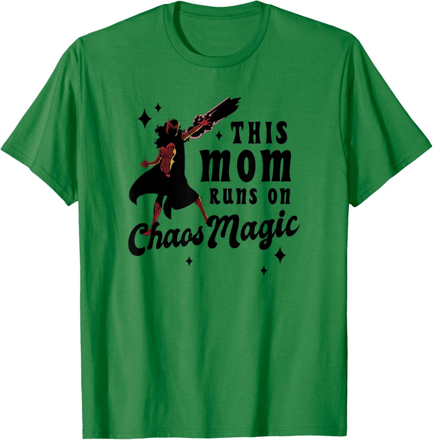 Marvel Mother's Day Scarlet Witch Mom Magic Chest Text Logo T-Shirt - T-Shirt | Irish Green
