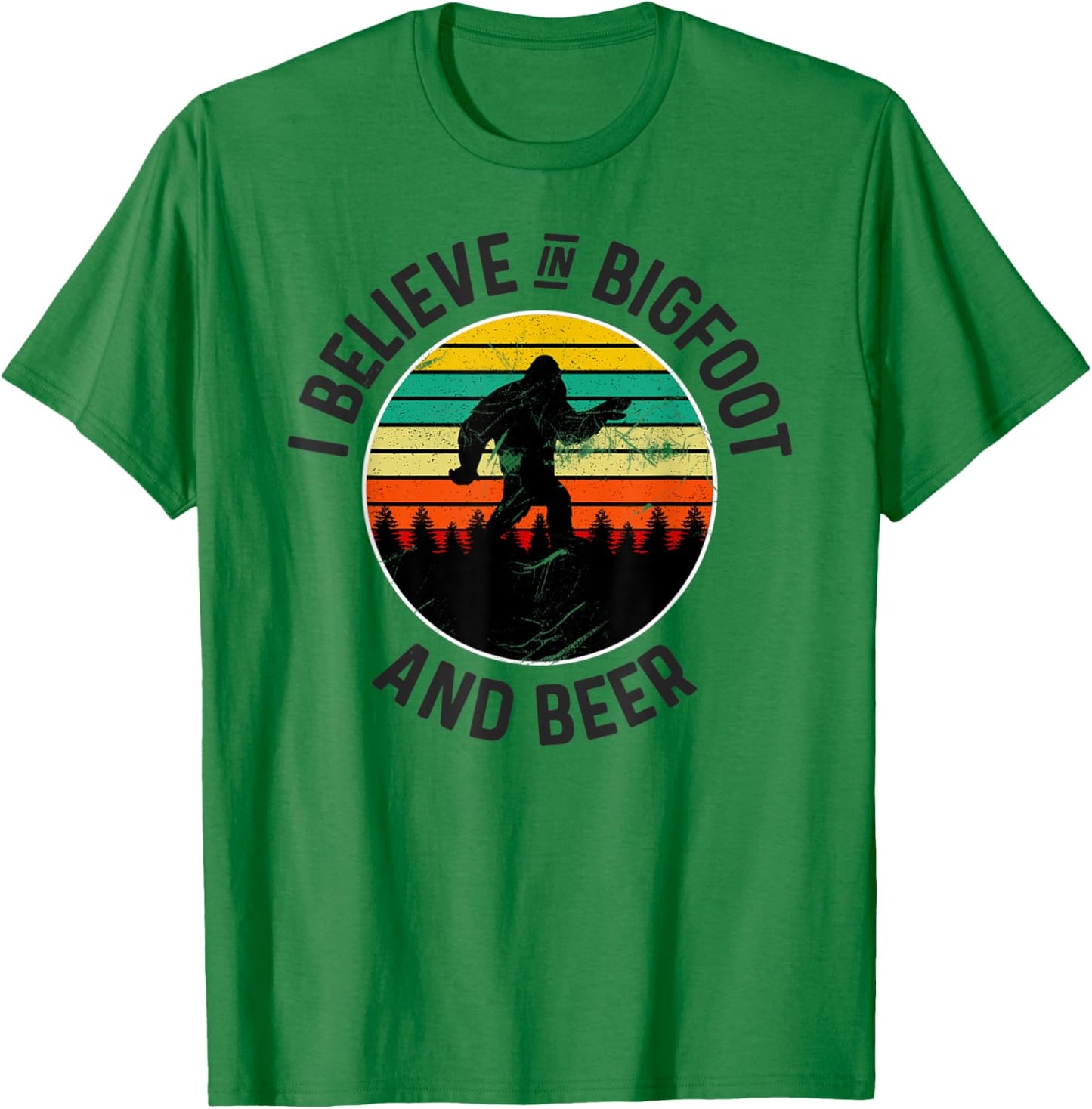 I Believe In Bigfoot & Beer Funny Sasquatch T-Shirt - T-Shirt | Irish Green