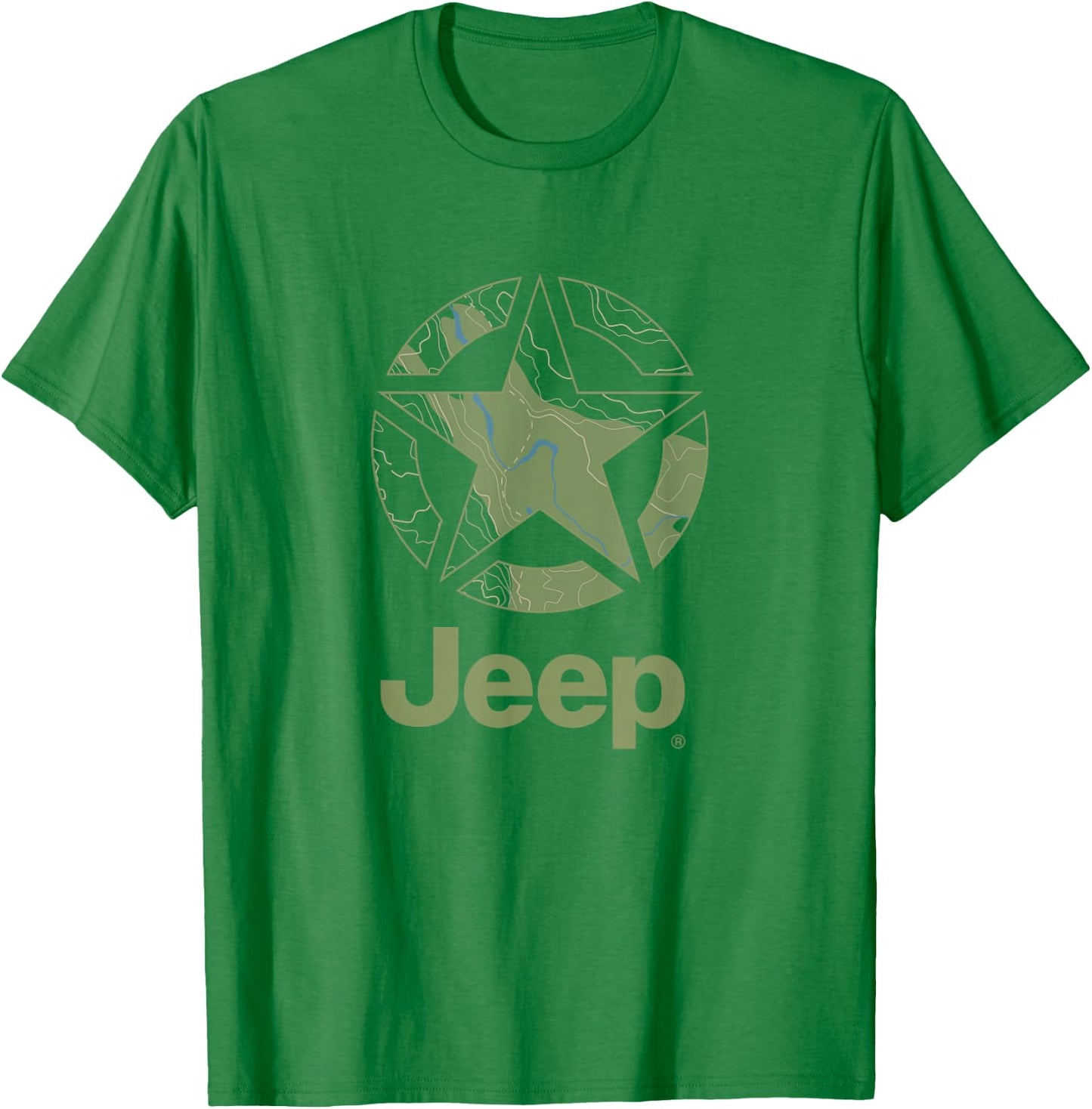 Jeep Army Star Map T-Shirt - T-Shirt | Irish Green