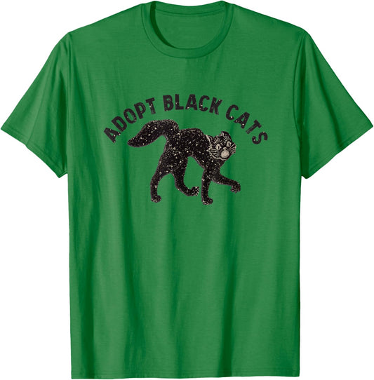 Adopt Black Cats T-Shirt - T-Shirt | Irish Green