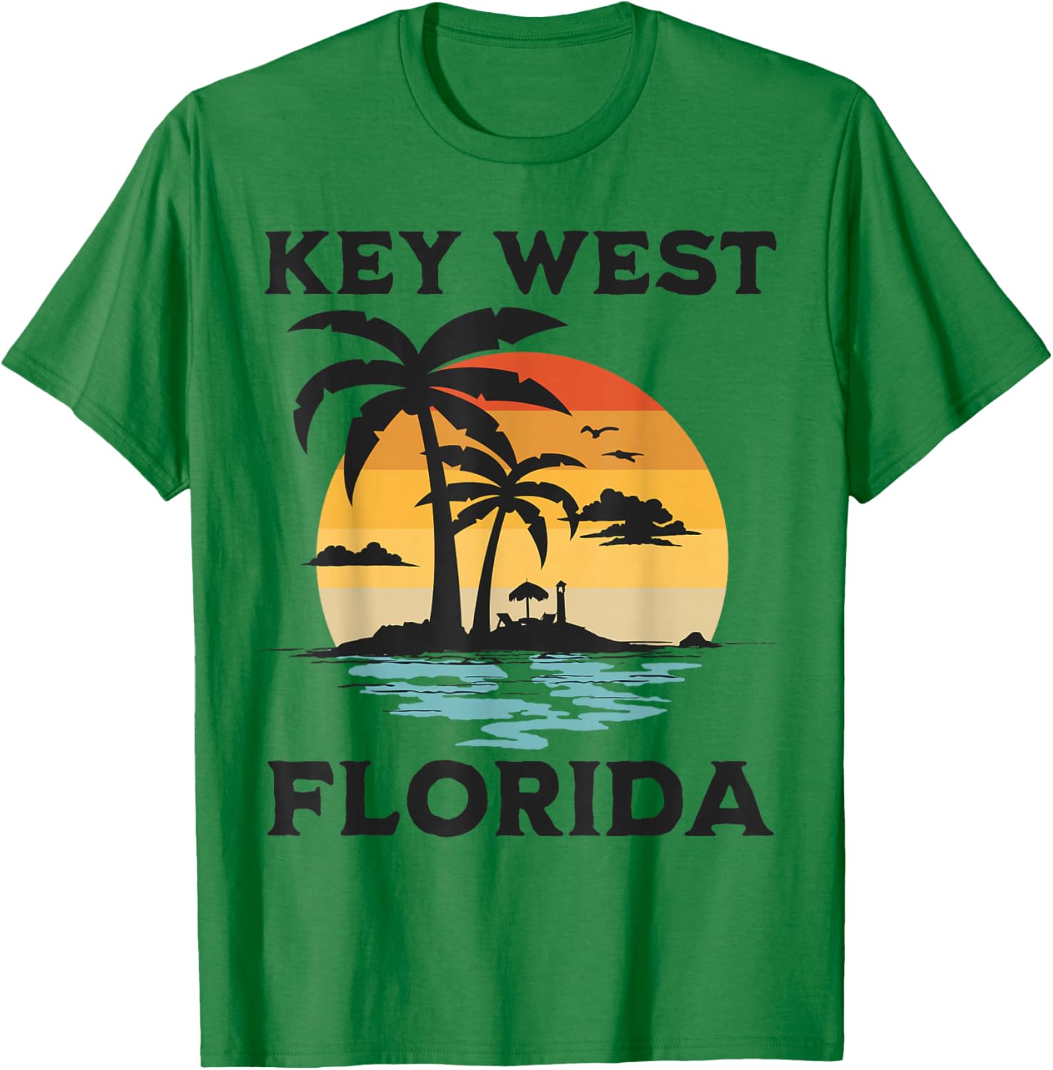 Key West Florida Beach Surf Summer Vacation Vintage Men Women Kids T-Shirt - T-Shirt | Irish Green