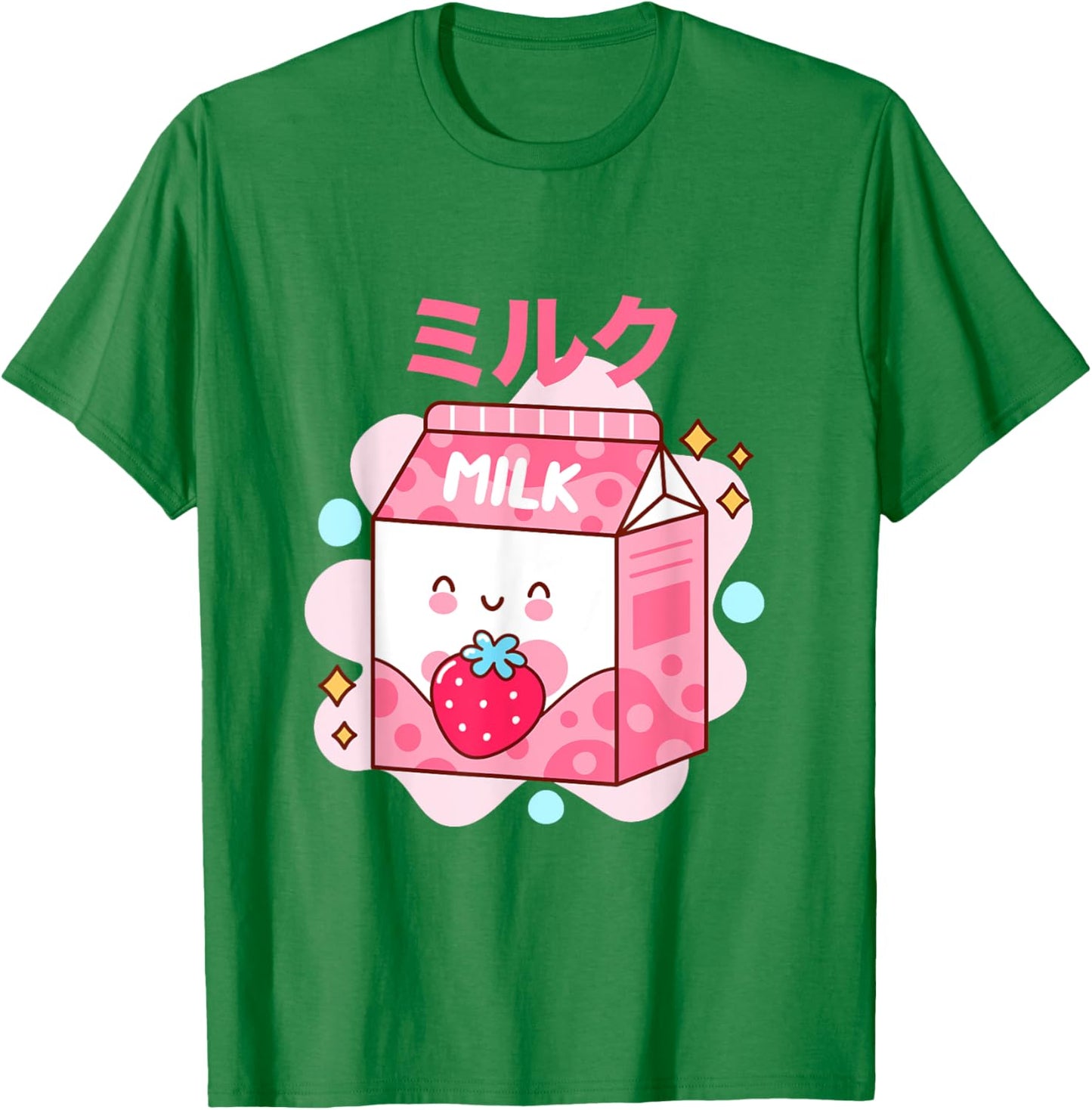 Japanese Strawberry Milk - Pink Strawberry Milk Shake Carton T-Shirt - T-Shirt | Irish Green