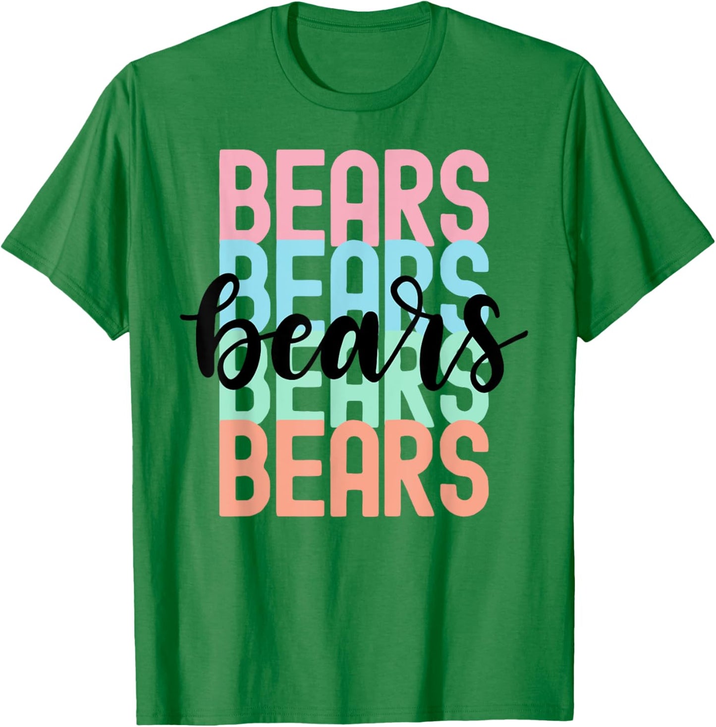 Bears Team Mascot School Spirit Game Night T-Shirt - T-Shirt | Irish Green