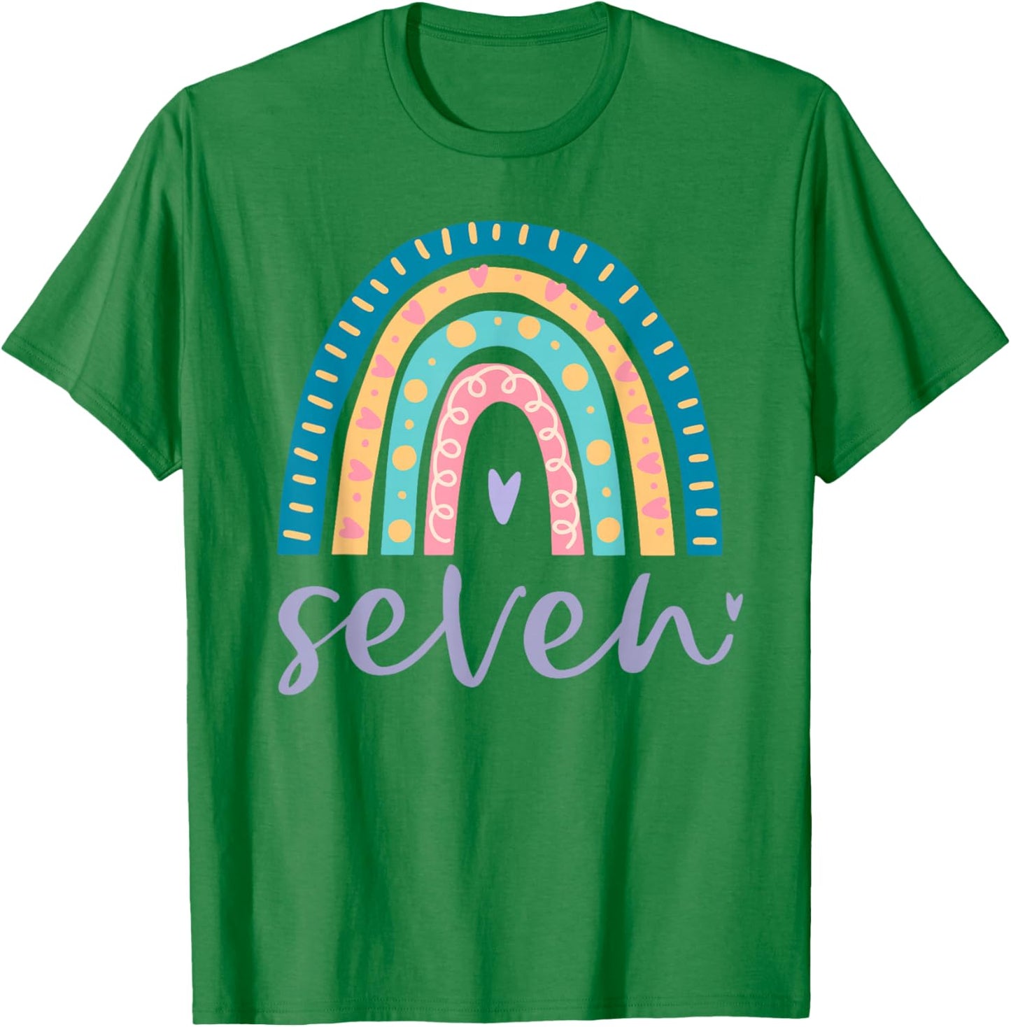 Seven Year Old Rainbow 7th Birthday Gifts for Girls 7 Bday T-Shirt - T-Shirt | Irish Green