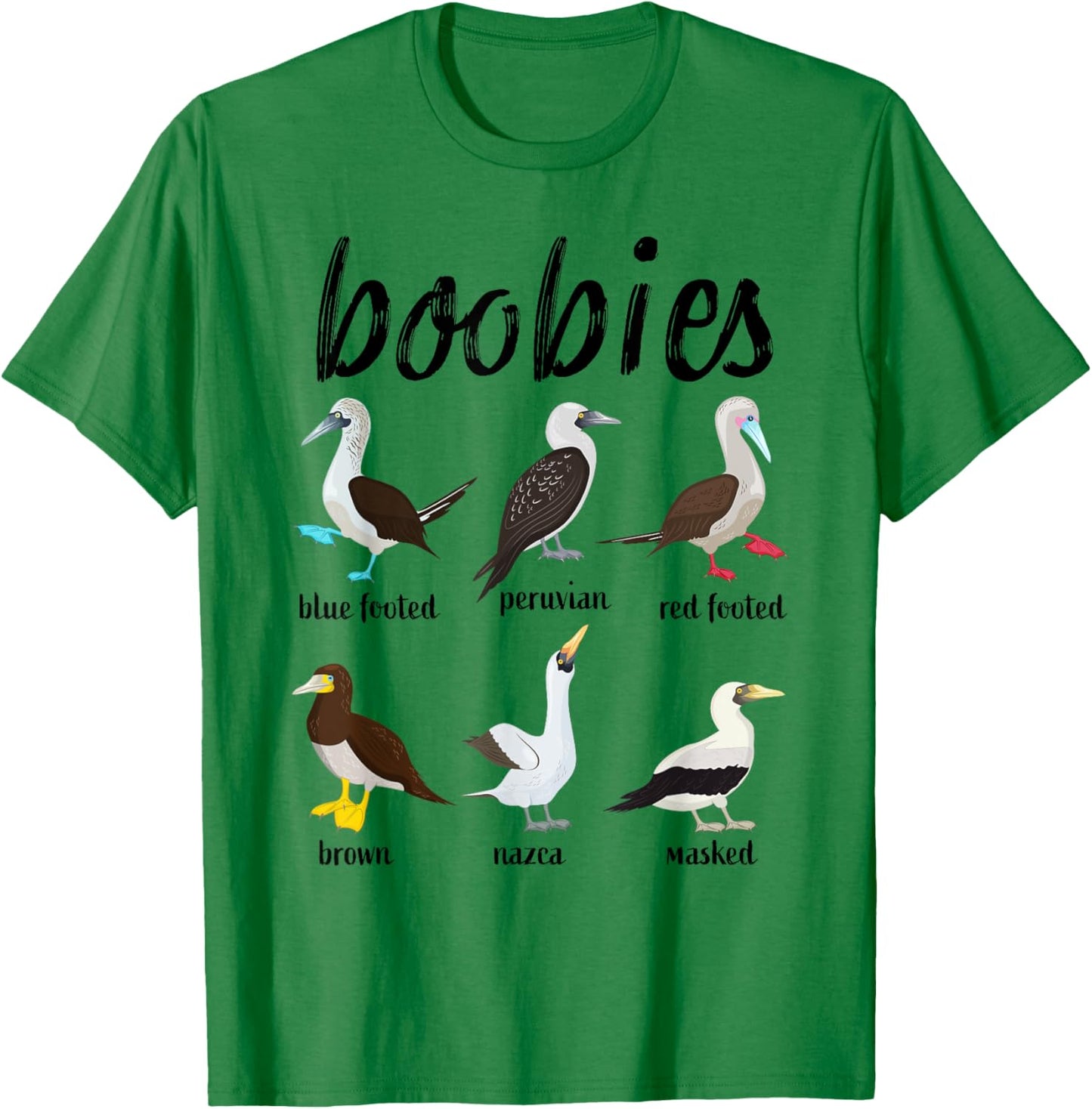 Booby Birds Funny Boobies Funny Fathers Day T-Shirt - T-Shirt | Irish Green