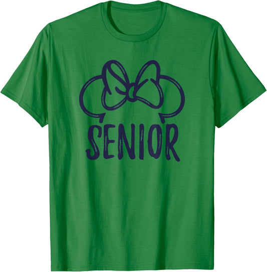 Disney Minnie Mouse Ears Senior Outline T-Shirt - T-Shirt | Irish Green