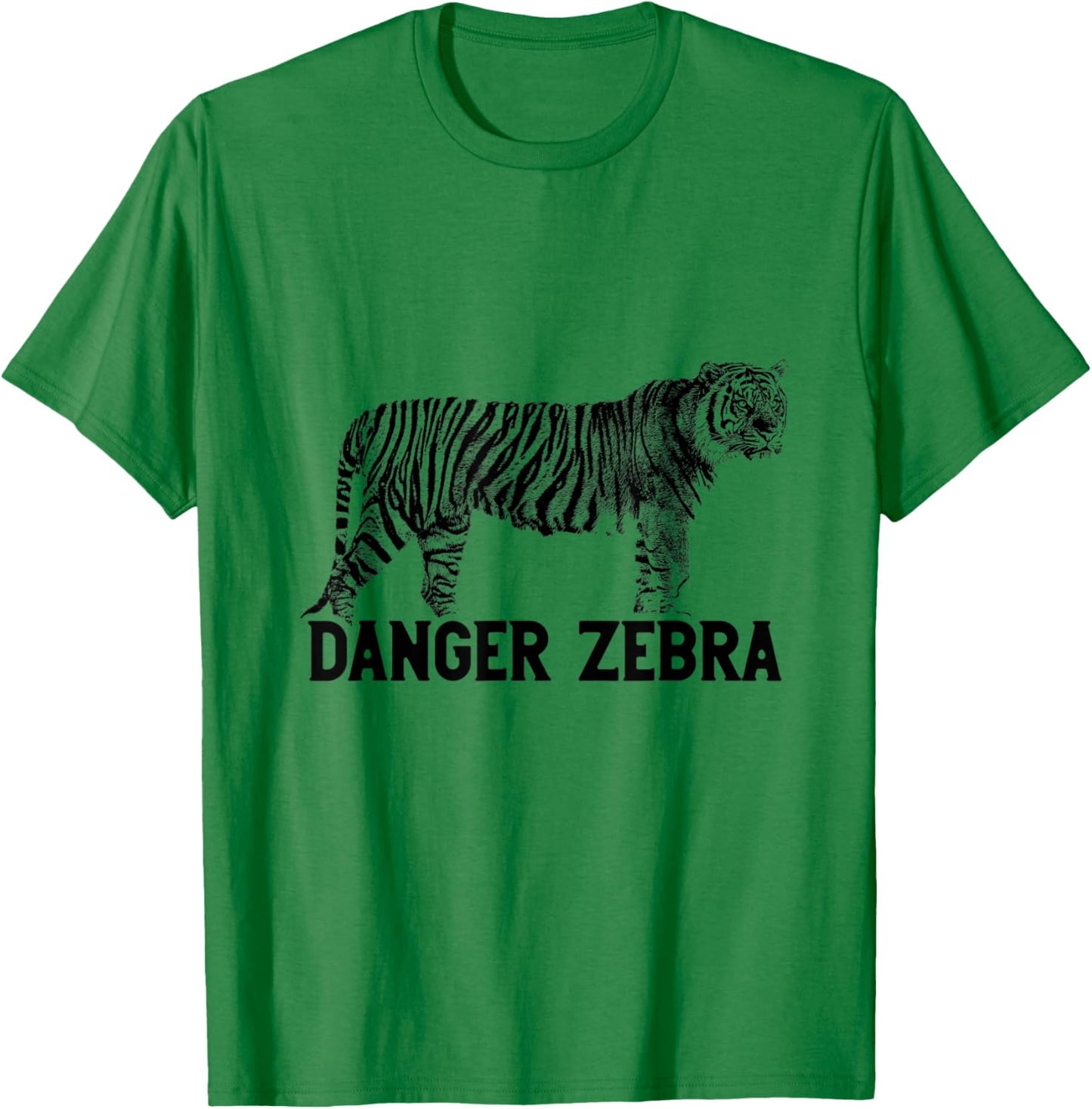 Tiger Alternative Animal Name Danger Zebra Funny Design T-Shirt - T-Shirt | Irish Green