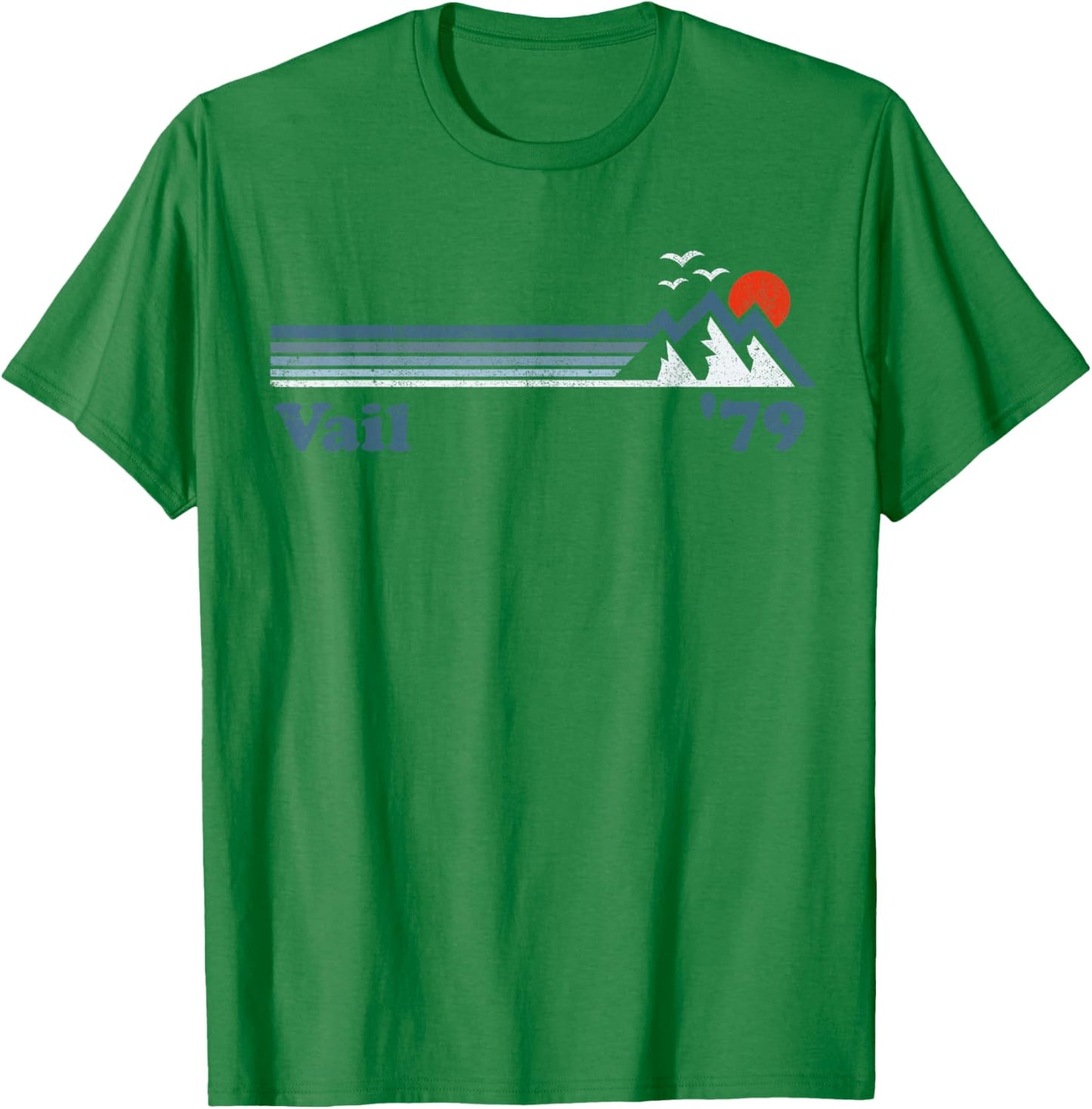 Retro Vail Ski Resort Colorado Snowboard Mountain Gift T-Shirt - T-Shirt | Irish Green