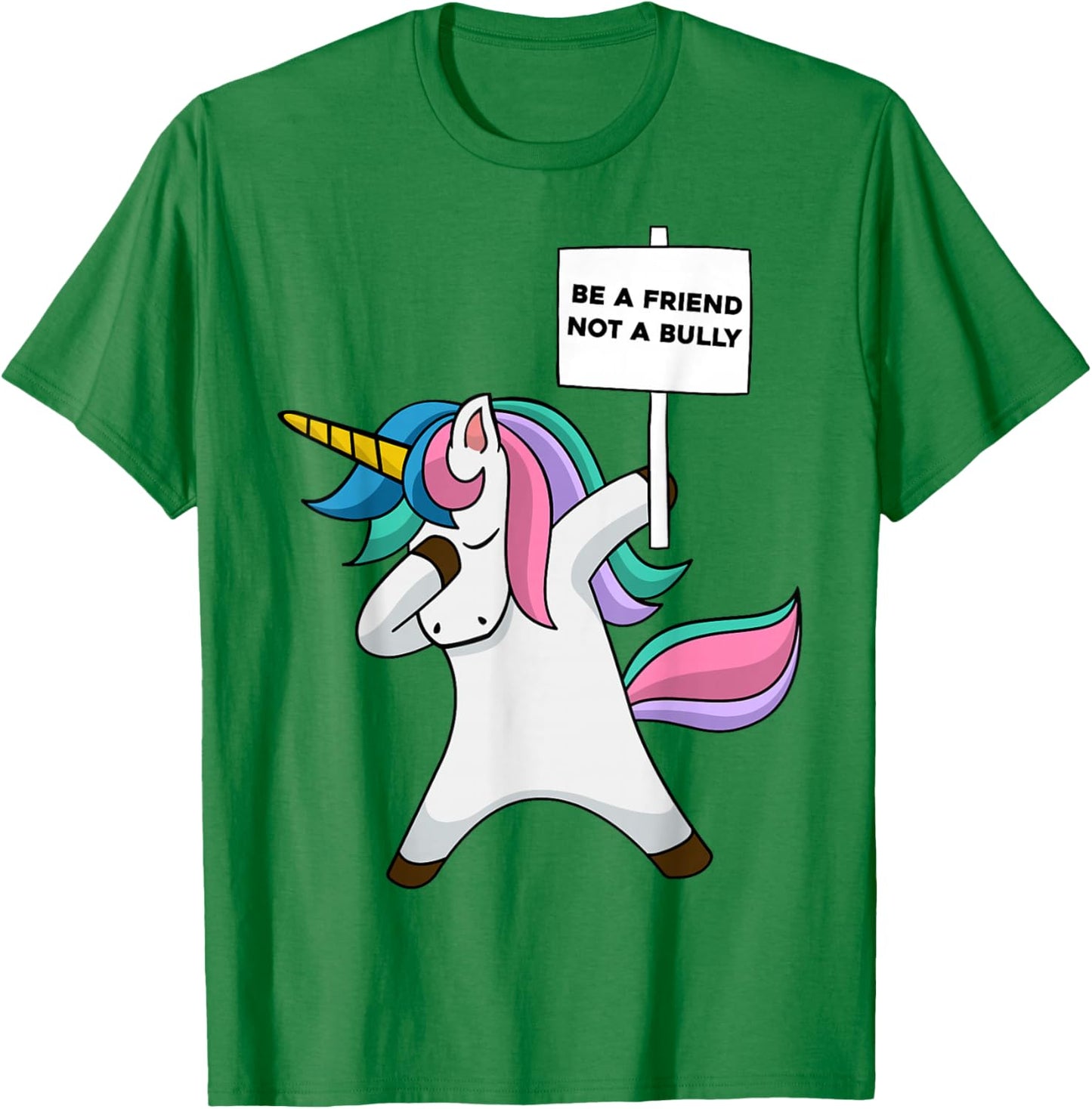 Girls Blue Anti Bullying Be A Friend Not A Bully Prevention T-Shirt - T-Shirt | Irish Green