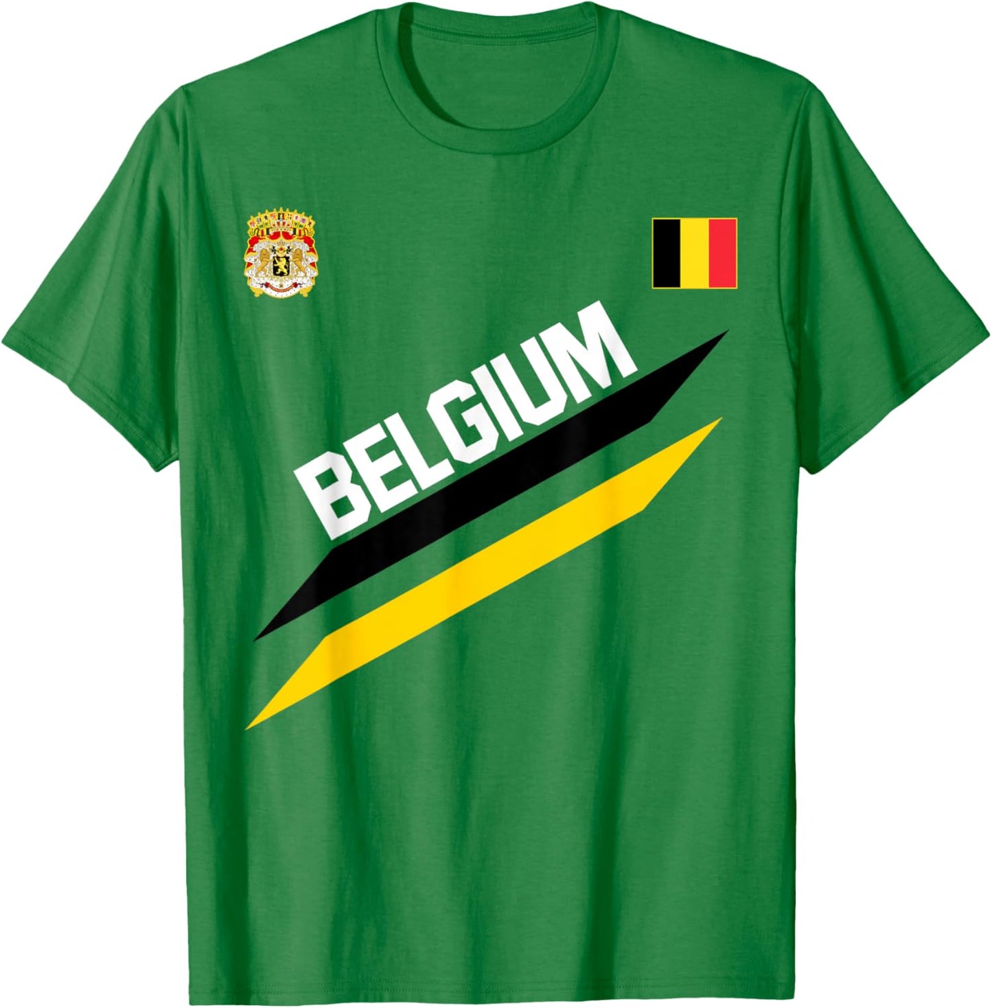 Belgian Football Soccer Ball Travel Jersey Allez La Belgique T-Shirt - T-Shirt | Irish Green