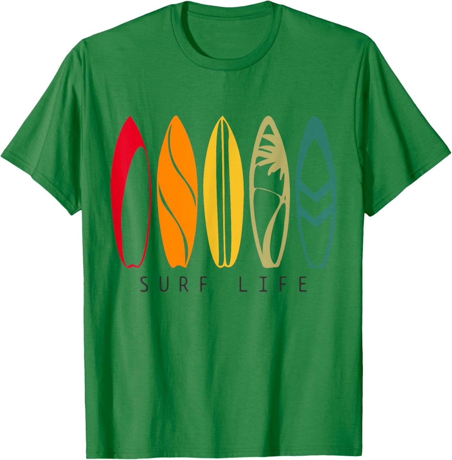 Surf Life Vintage Surfing Retro Surfboard Surfer T-Shirt - T-Shirt | Irish Green