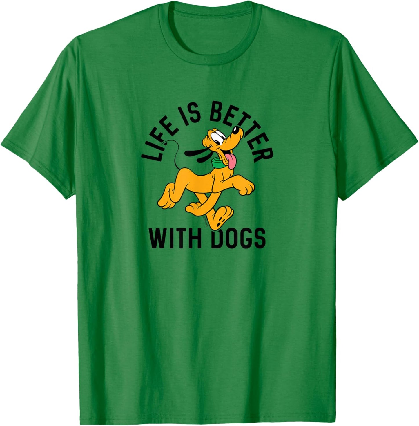 Pluto Life is Better with Dogs Small T-Shirt - T-Shirt | Irish Green