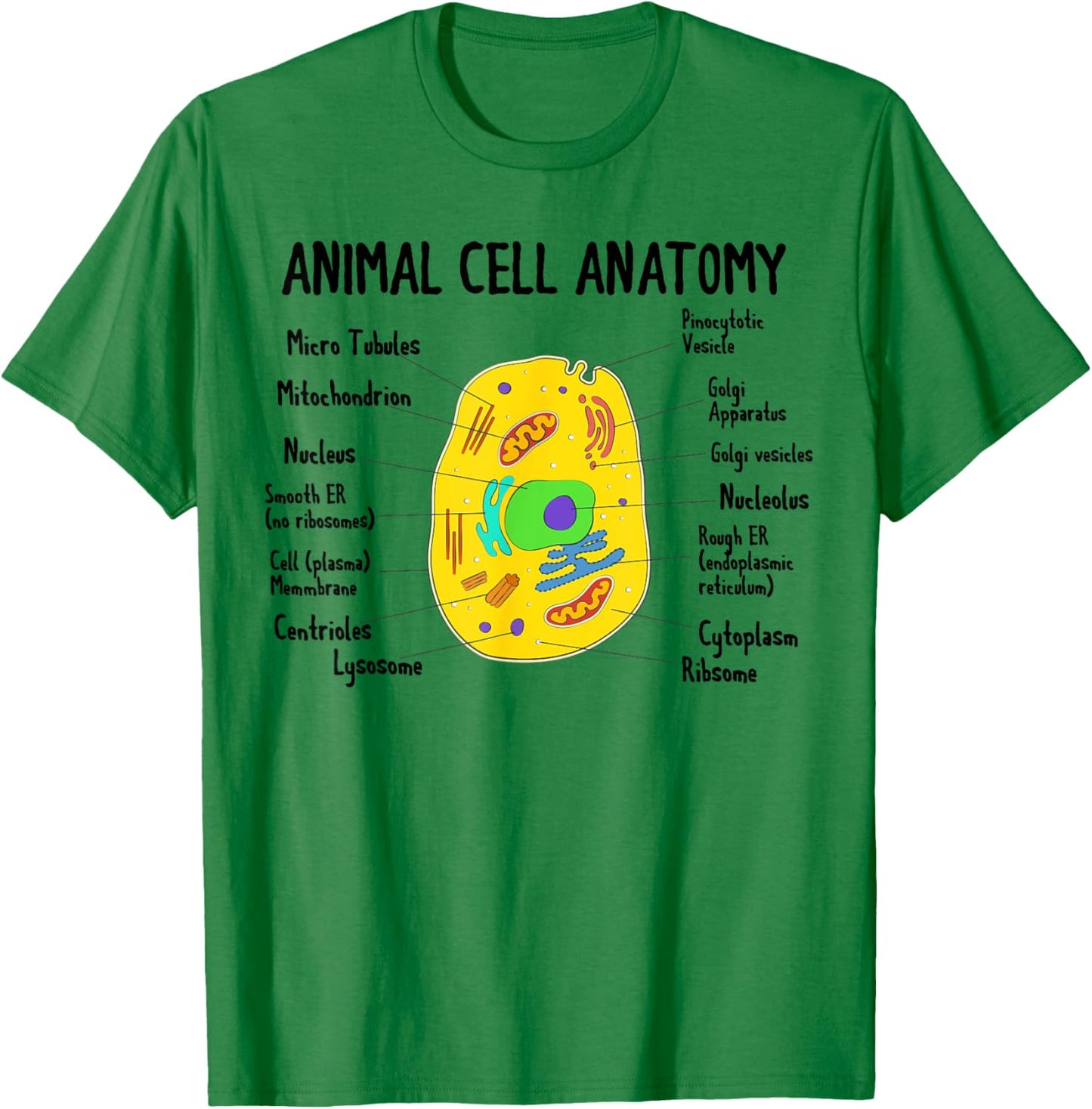 Anatomy Of Animal Cell Biology Biologist Science Student T-Shirt - T-Shirt | Irish Green