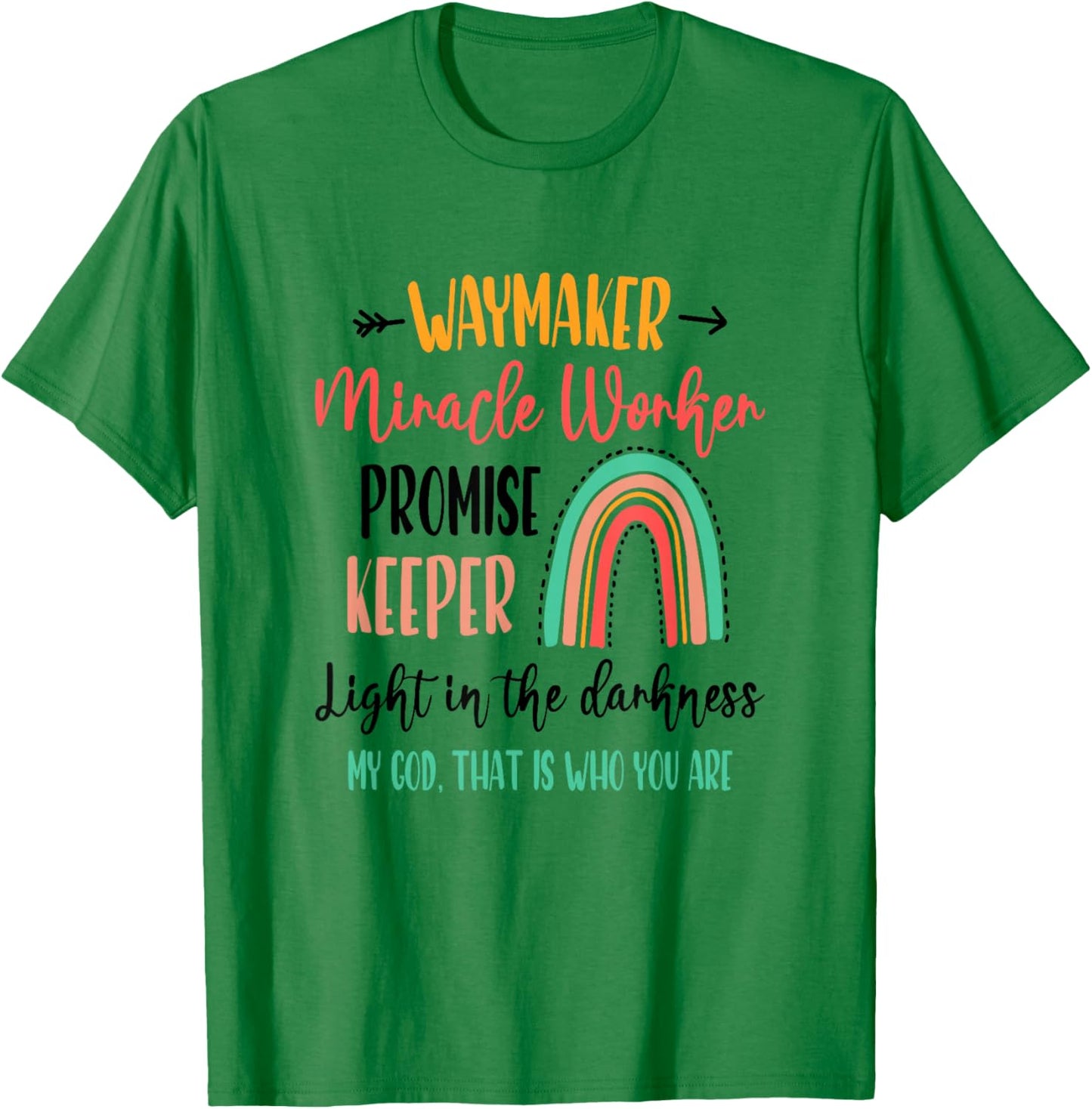 Waymaker Promise Keeper Miracle Worker Christian Kids T-Shirt - T-Shirt | Irish Green