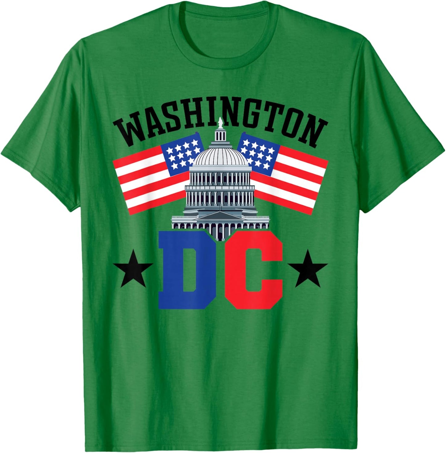 Washington DC Capitol Hill American Flag USA Pride Souvenir T-Shirt - T-Shirt | Irish Green