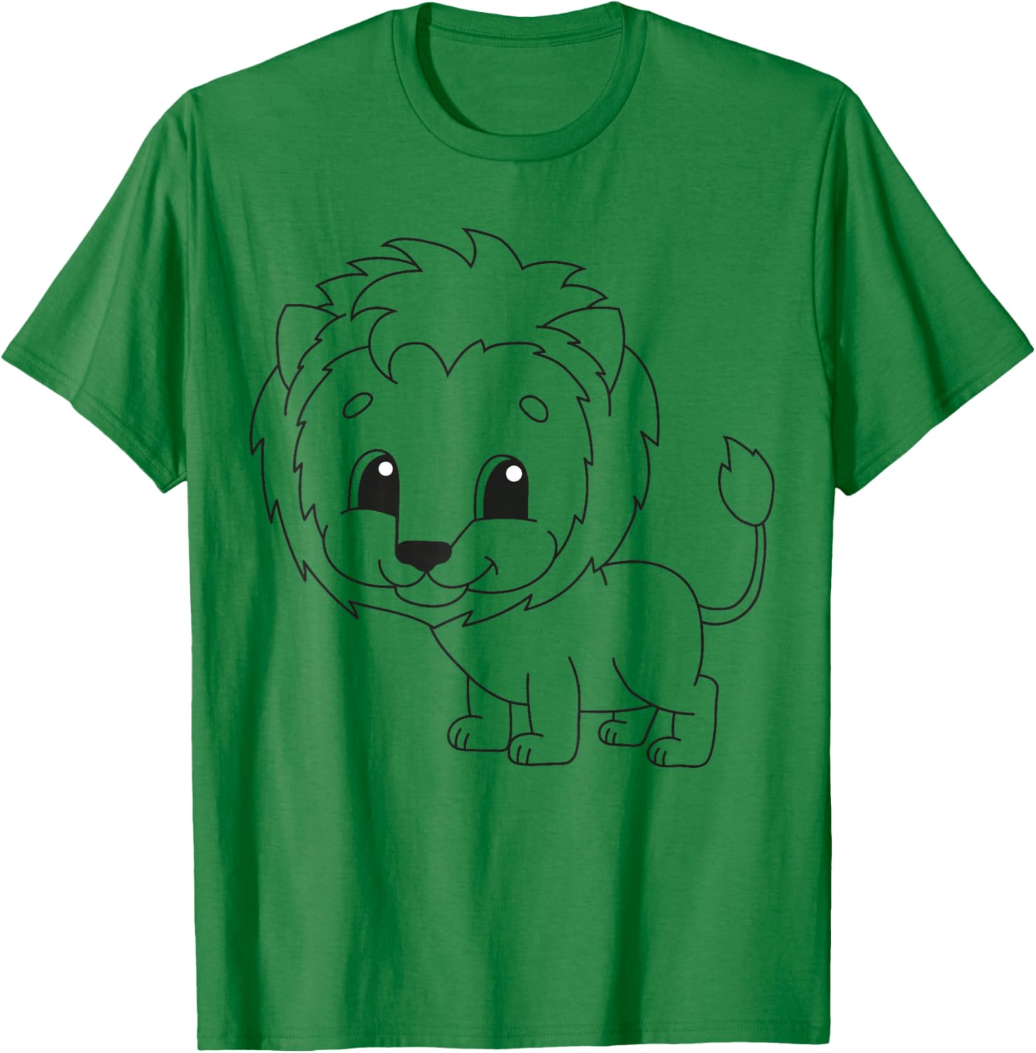 Cute lion to paint and color in for children T-Shirt - T-Shirt | Irish Green