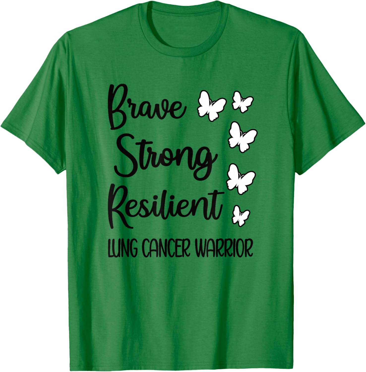 Lung Cancer Warrior White Ribbon Lung Cancer Fighter T-Shirt - T-Shirt | Irish Green