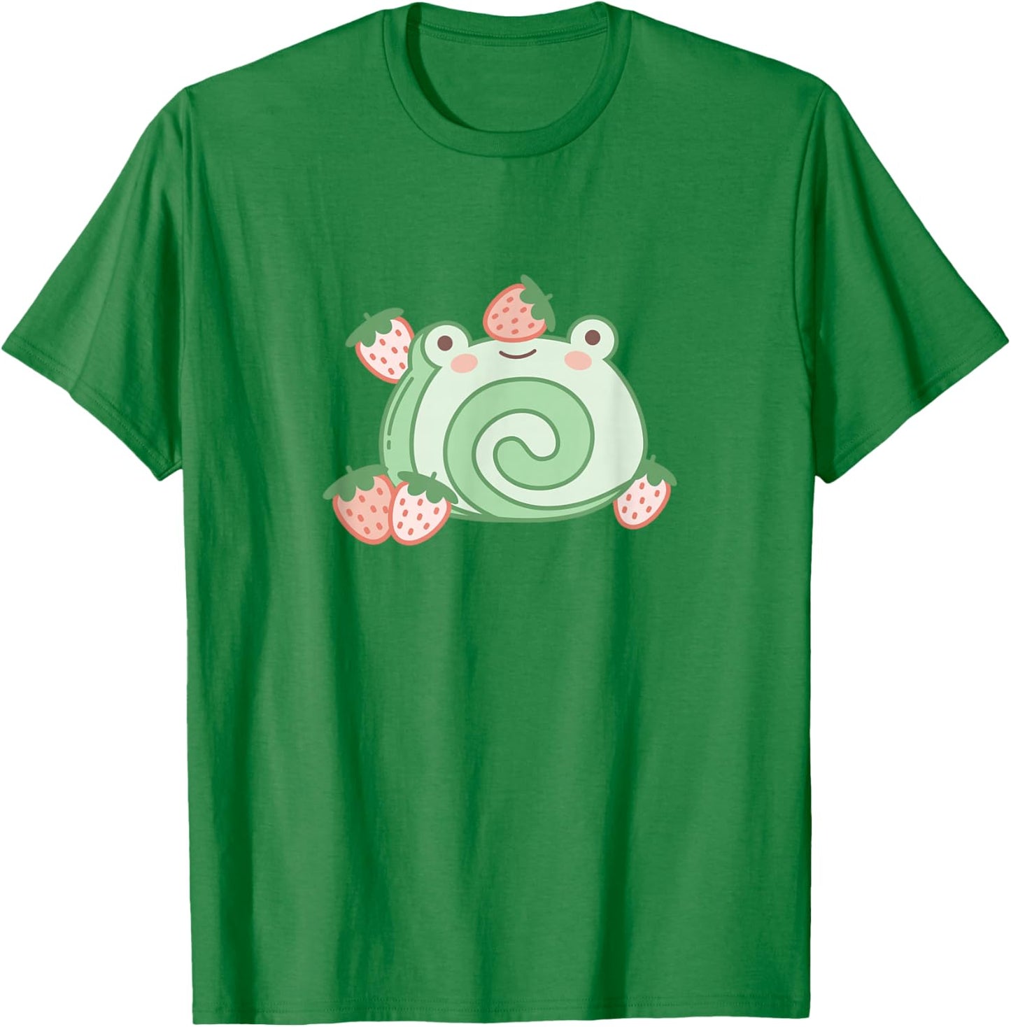 Cute Frog Strawberry Cake Kawaii Aesthetic Pink T-Shirt - T-Shirt | Irish Green